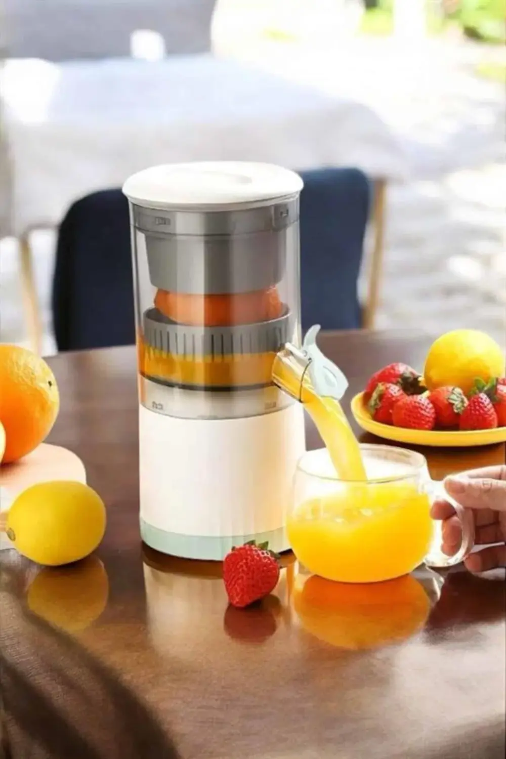 Katı Meyve Sıkacağı Taşınabilir USB Şarjlı Pratik Paslanmaz Çelik