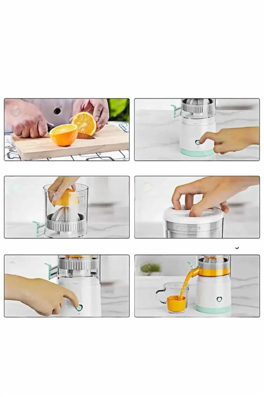 Katı Meyve Sıkacağı Taşınabilir USB Şarjlı Pratik Paslanmaz Çelik