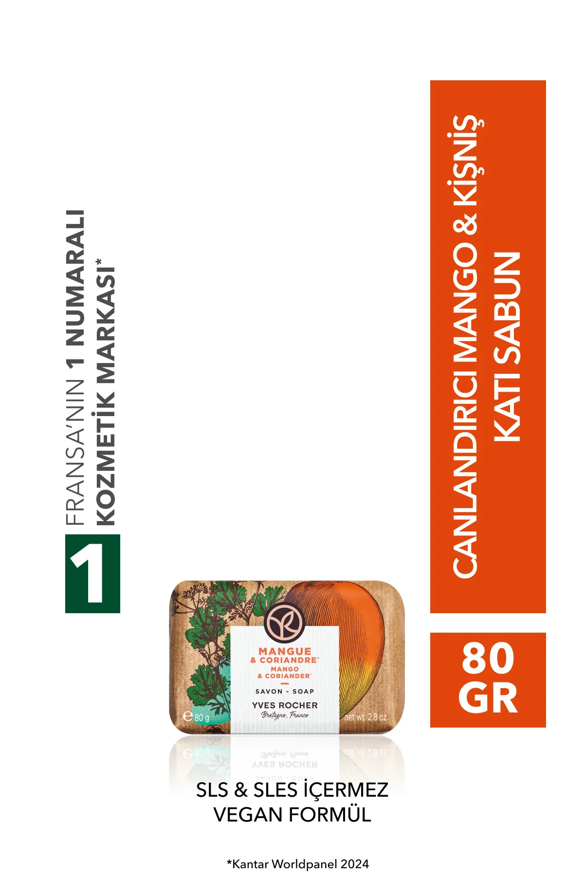 Katı Sabun - Canlandırıcı Mango Kişniş -SLS,SLES İçermez,Vegan-80