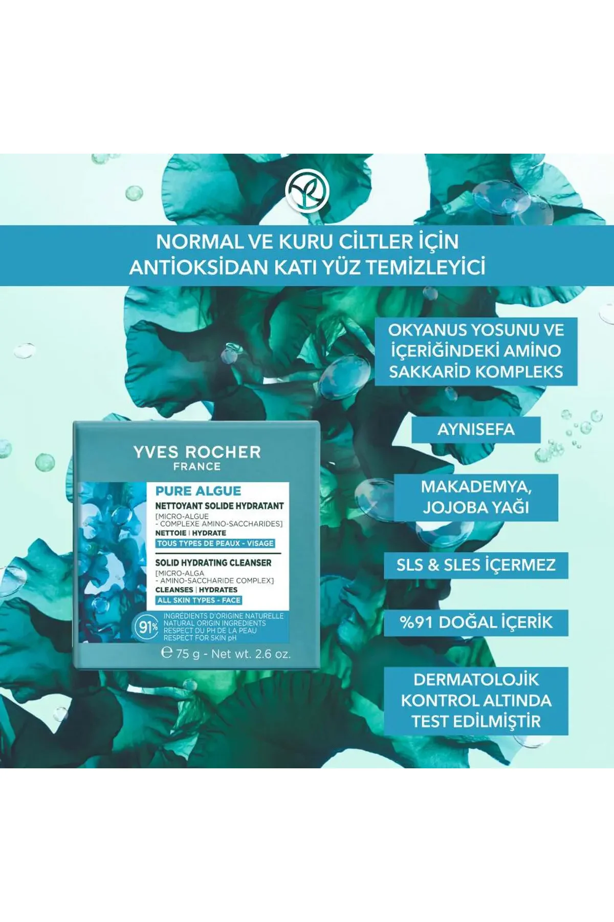 Katı Yüz Temizleyici - Tüm Ciltler Sülfat, sabun, koruyucu ve par