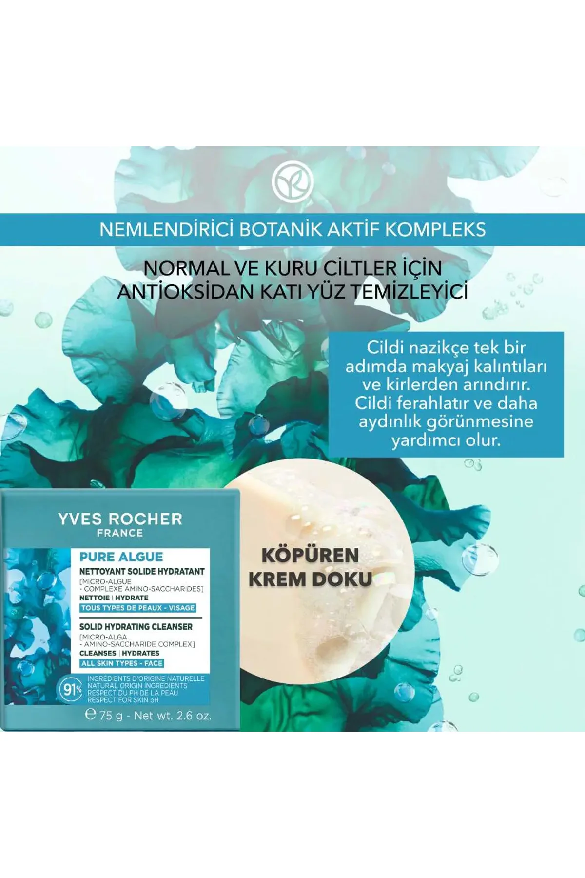 Katı Yüz Temizleyici - Tüm Ciltler Sülfat, sabun, koruyucu ve par