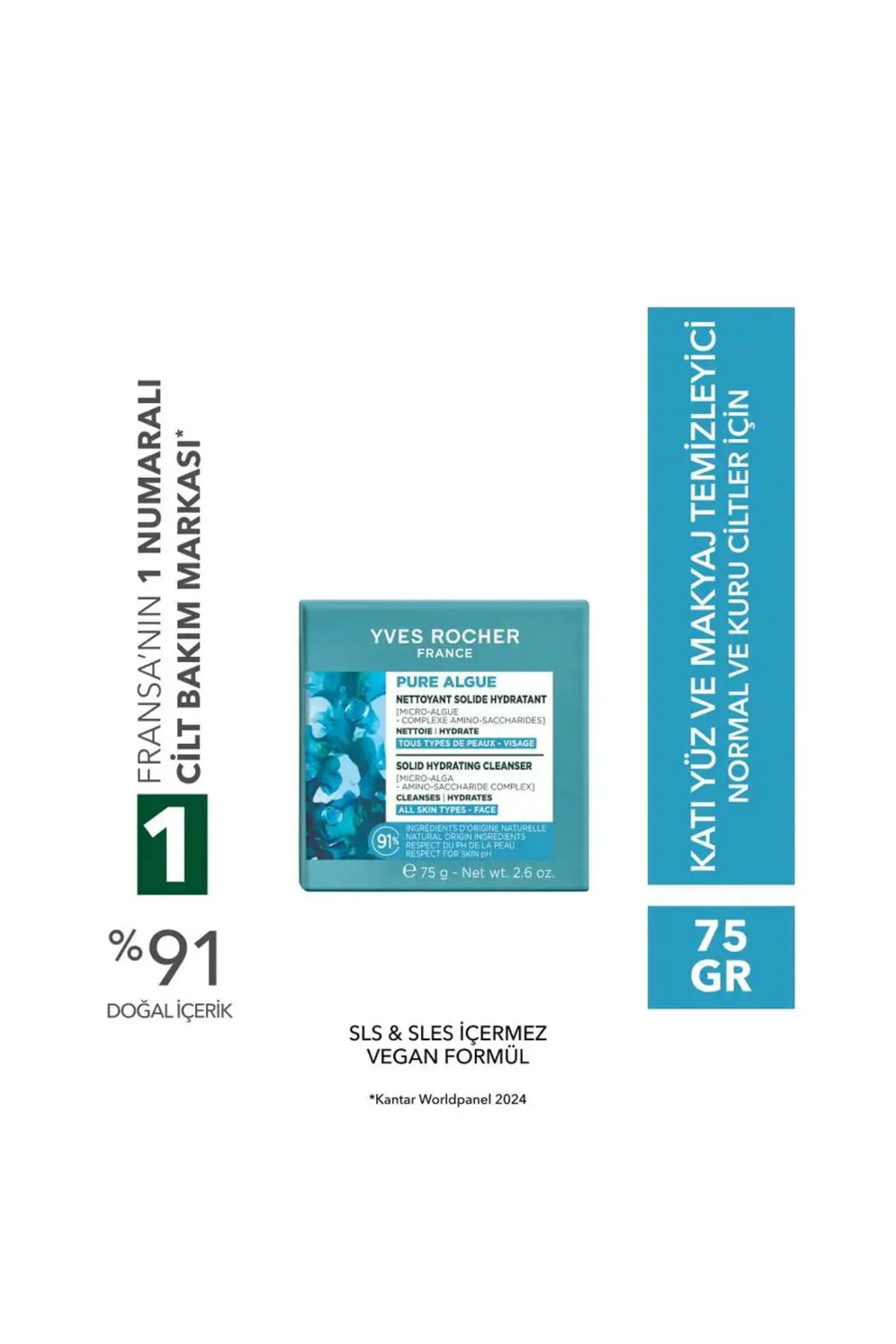 Katı Yüz Temizleyici - Tüm Ciltler Sülfat, sabun, koruyucu ve par