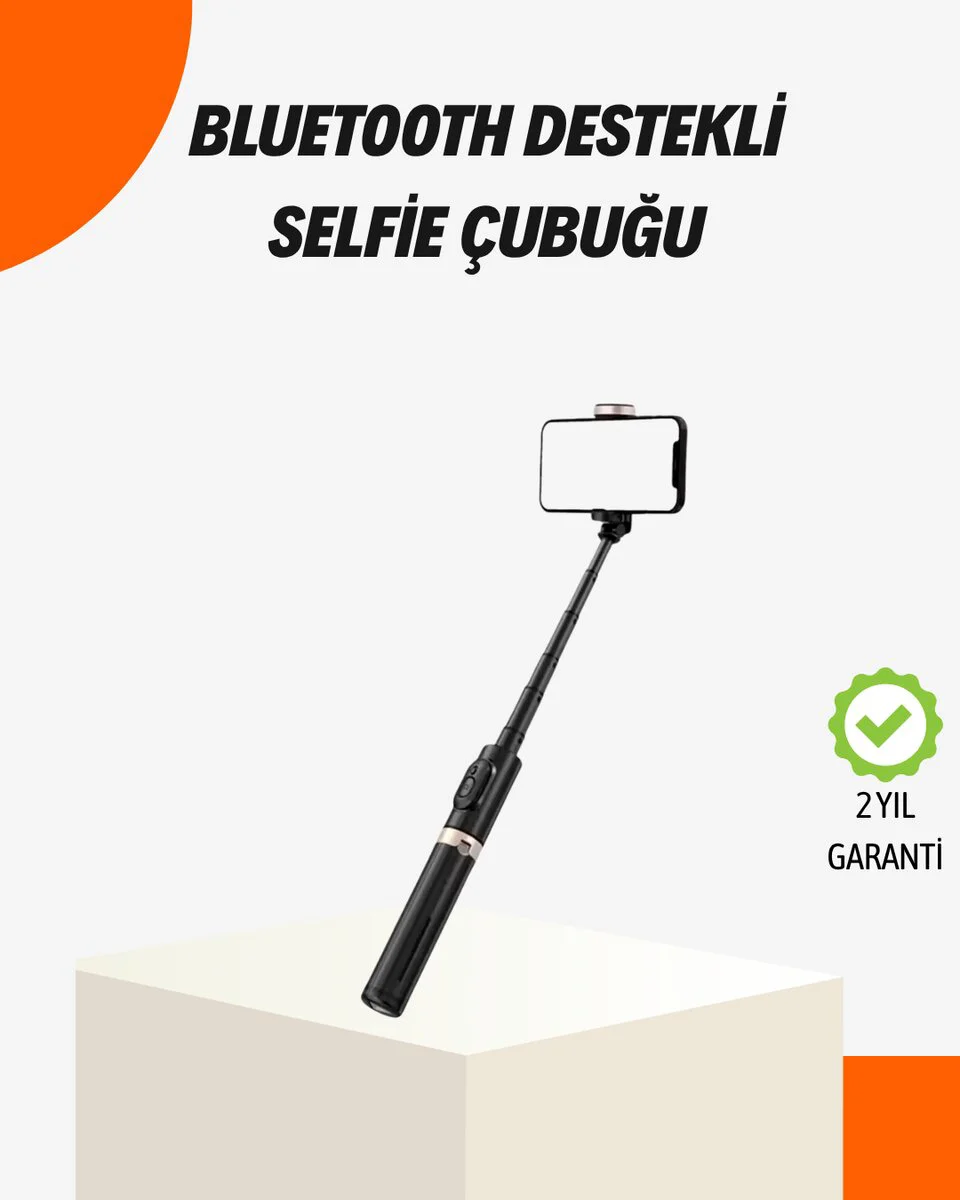Katlanabilir 130 cm Bluetooth’lu Işıklı Selfie Çubuğu - Profesyonel Çekim ve LED Aydınlatma