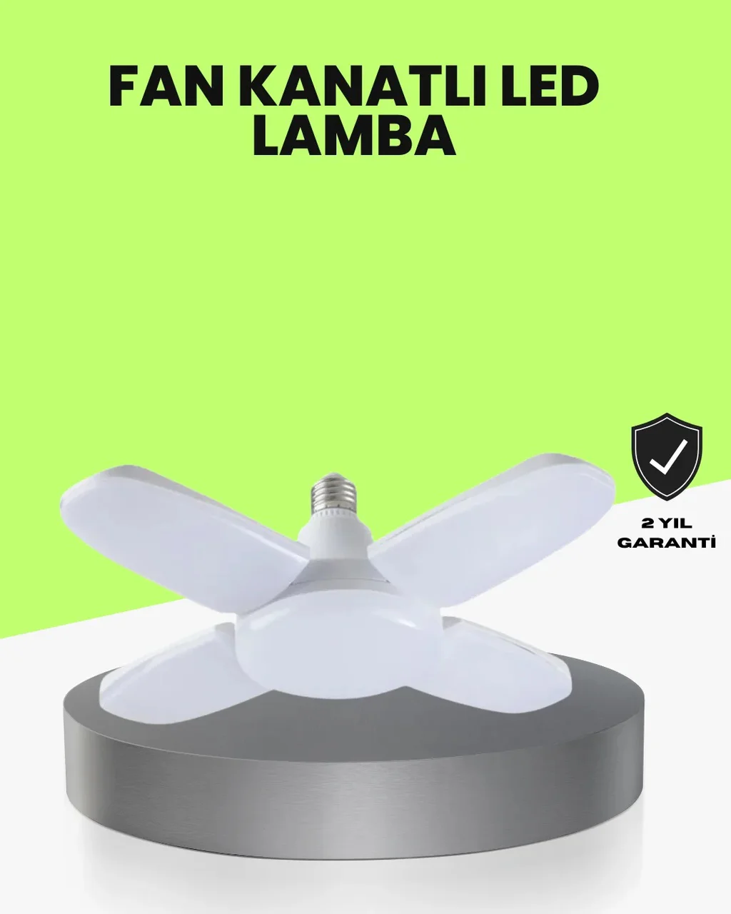 Katlanabilir 4 Kollu Led Ampül 60 Watt 6000 Lumen Beyaz Işık Diğer