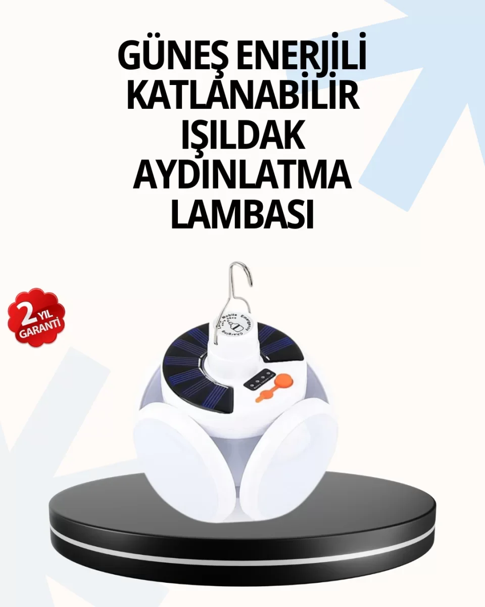 Katlanabilir 5 Kanatlı Solar LED Bahçe ve Kamp Lambası - Lisinya
