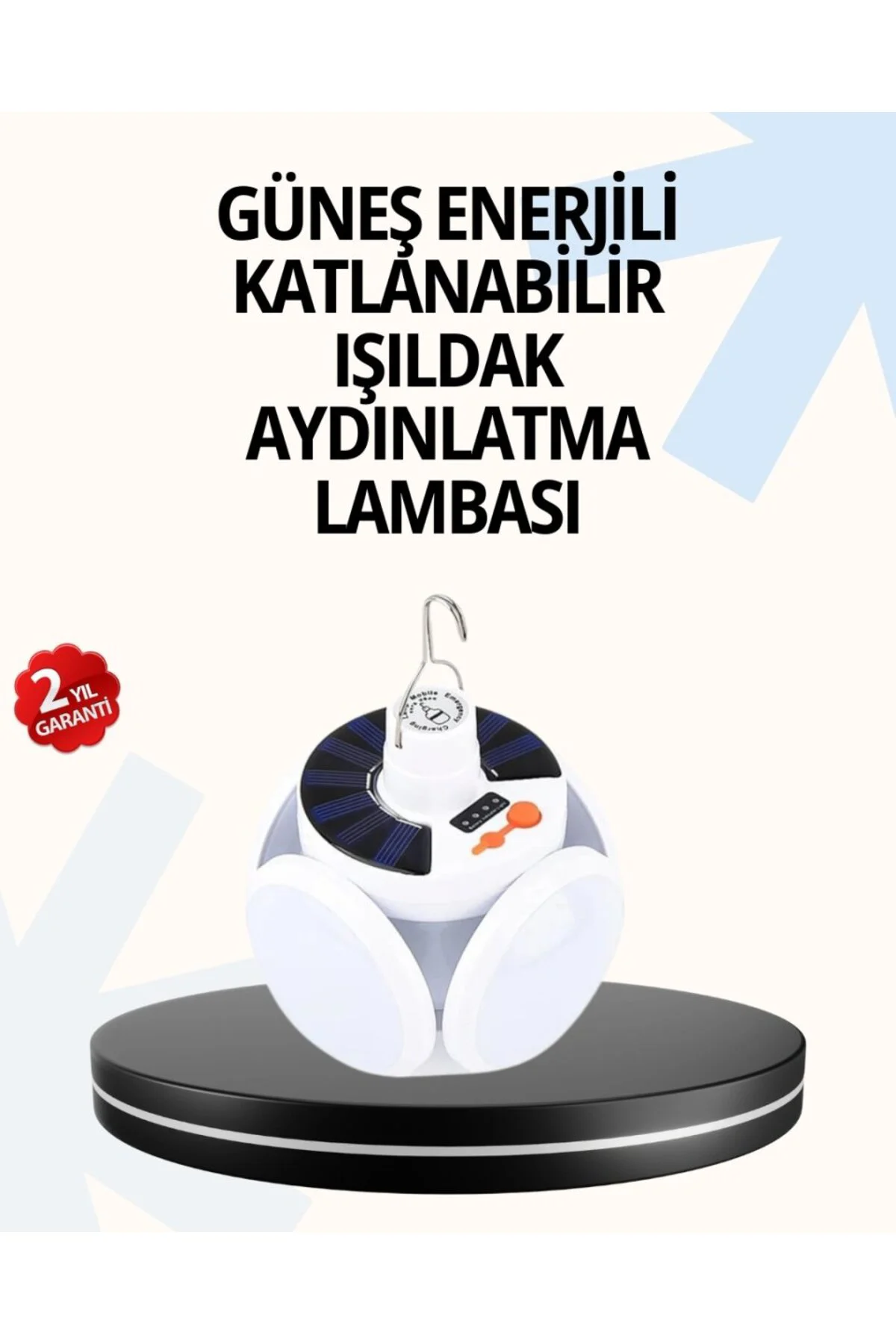 Katlanabilir 5 Kanatlı Solar Led Bahçe Ve Kamp Lambası