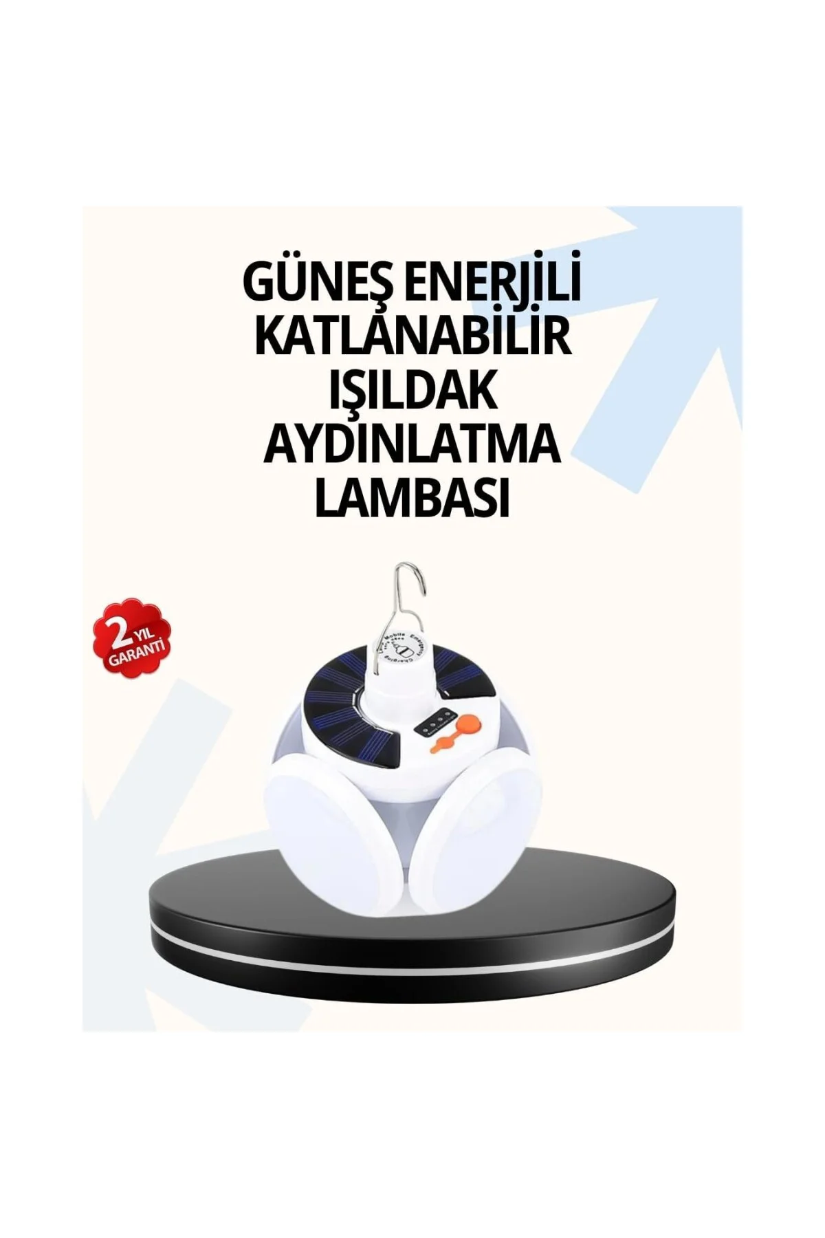Katlanabilir 5 Kanatlı Solar Led Bahçe Ve Kamp Lambası
