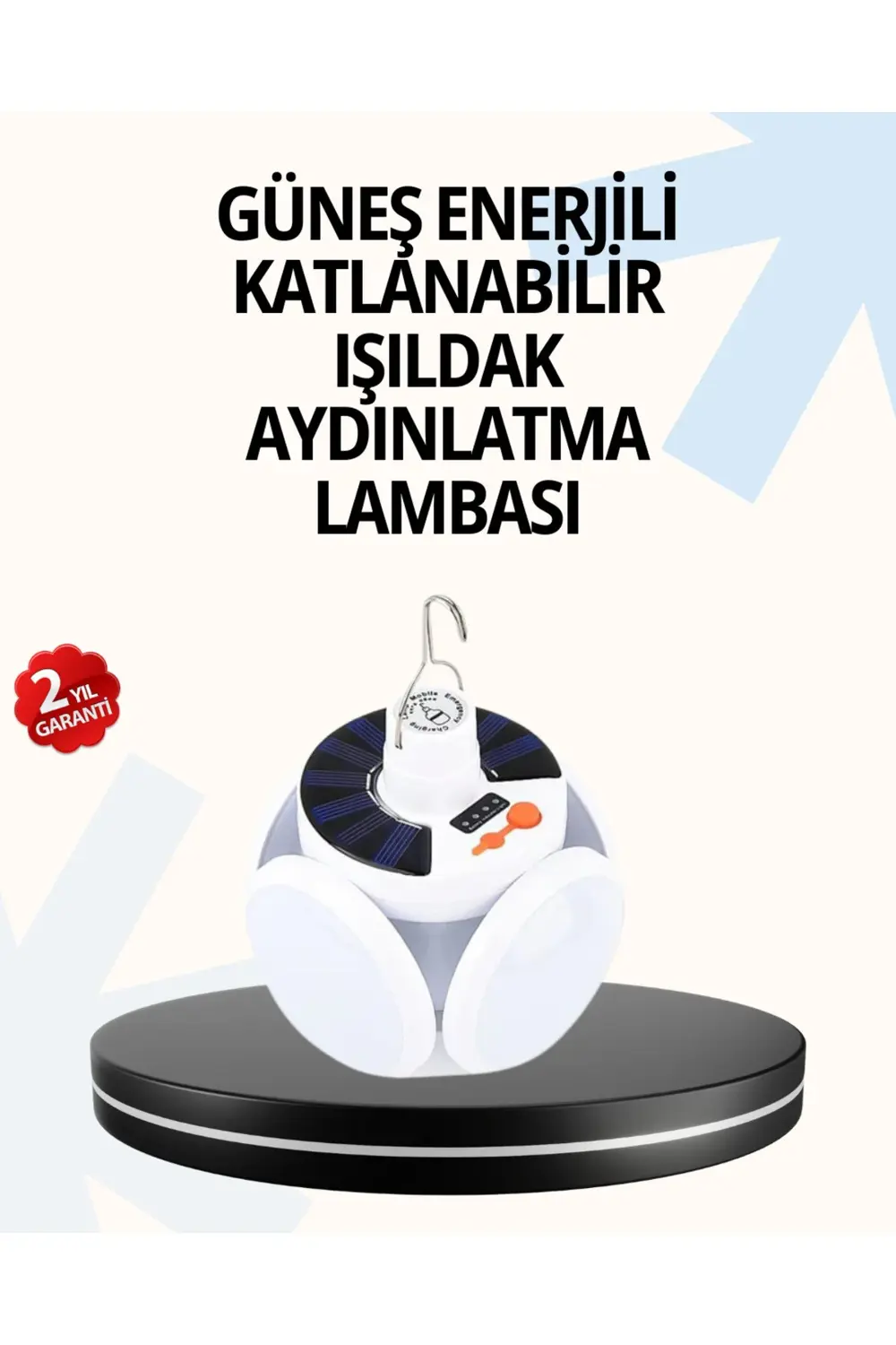 Katlanabilir 5 Kanatlı Solar LED Bahçe ve Kamp Lambası
