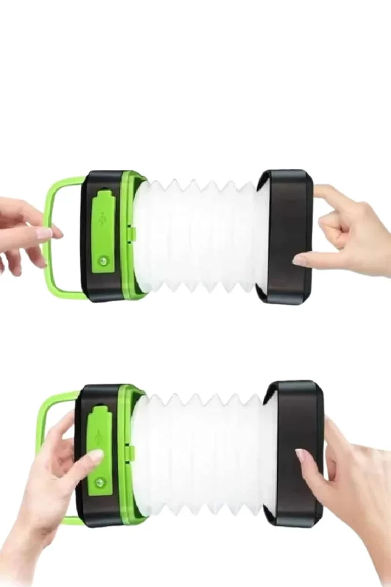 Katlanabilir Akordiyon Kamp Lambası – 3 Kademeli Solar & Şarjlı – 1200 mAh Dokunmatik LED