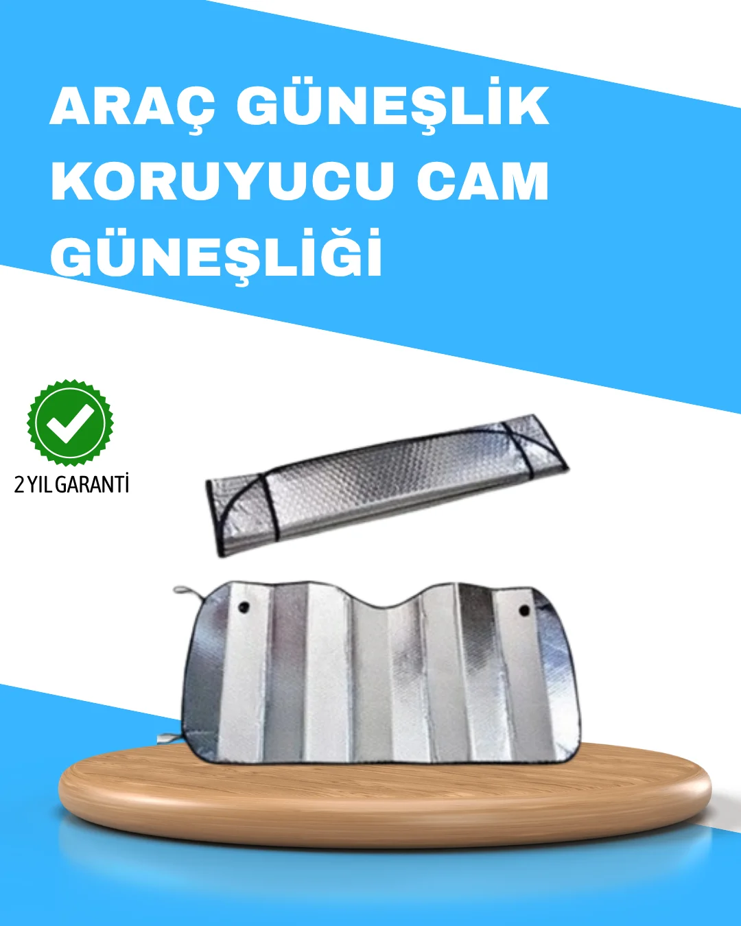 Katlanabilir Alüminyum Araç Güneşliği – UV Koruma ve Klima Tasarr