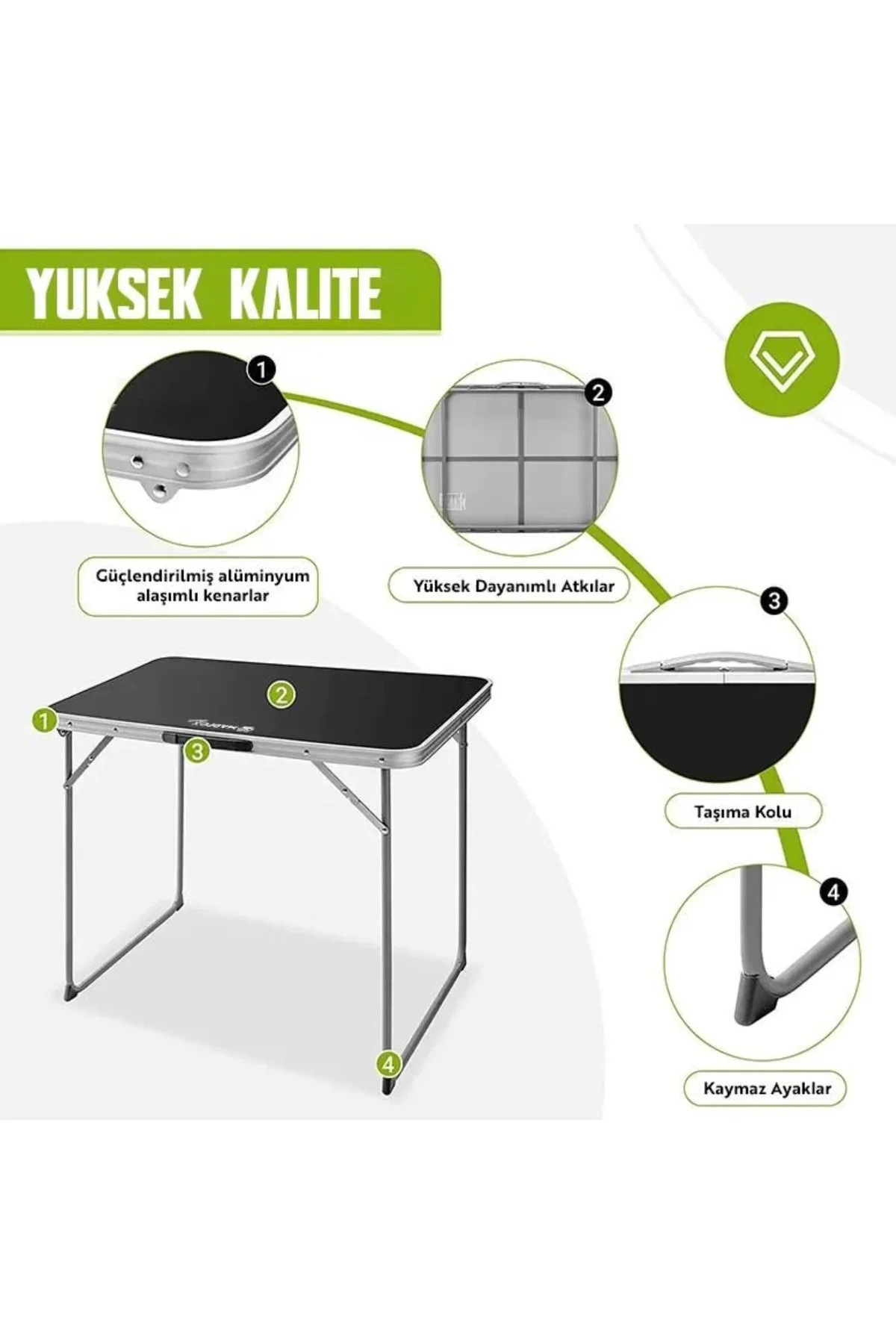 Katlanabilir Alüminyum Kamp Masası - Madfox Zenith - Siyah - 5472