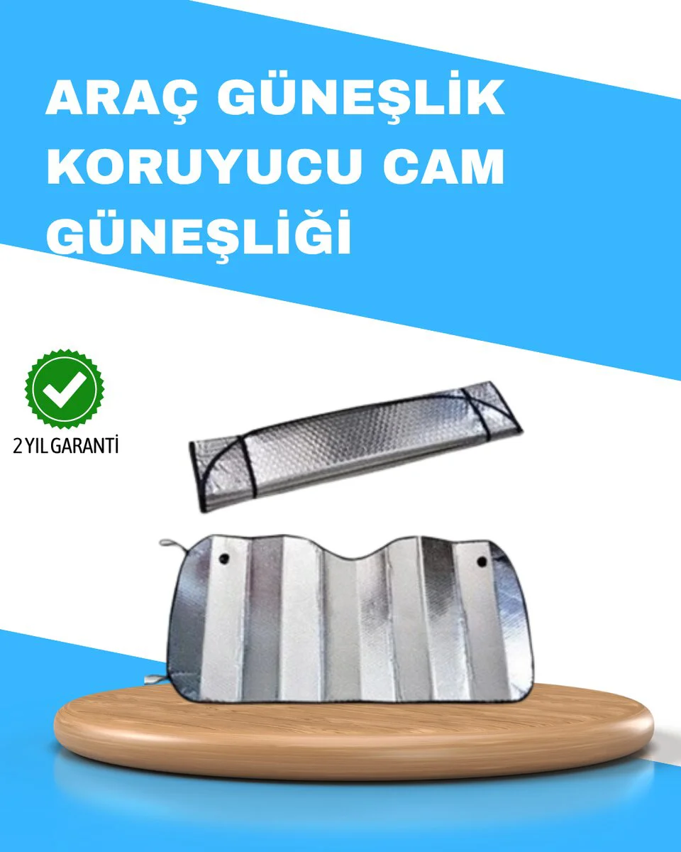 Katlanabilir Alüminyum Araç Güneşliği - UV Koruma, Klima Tasarrufu ve Isı Kalkanı