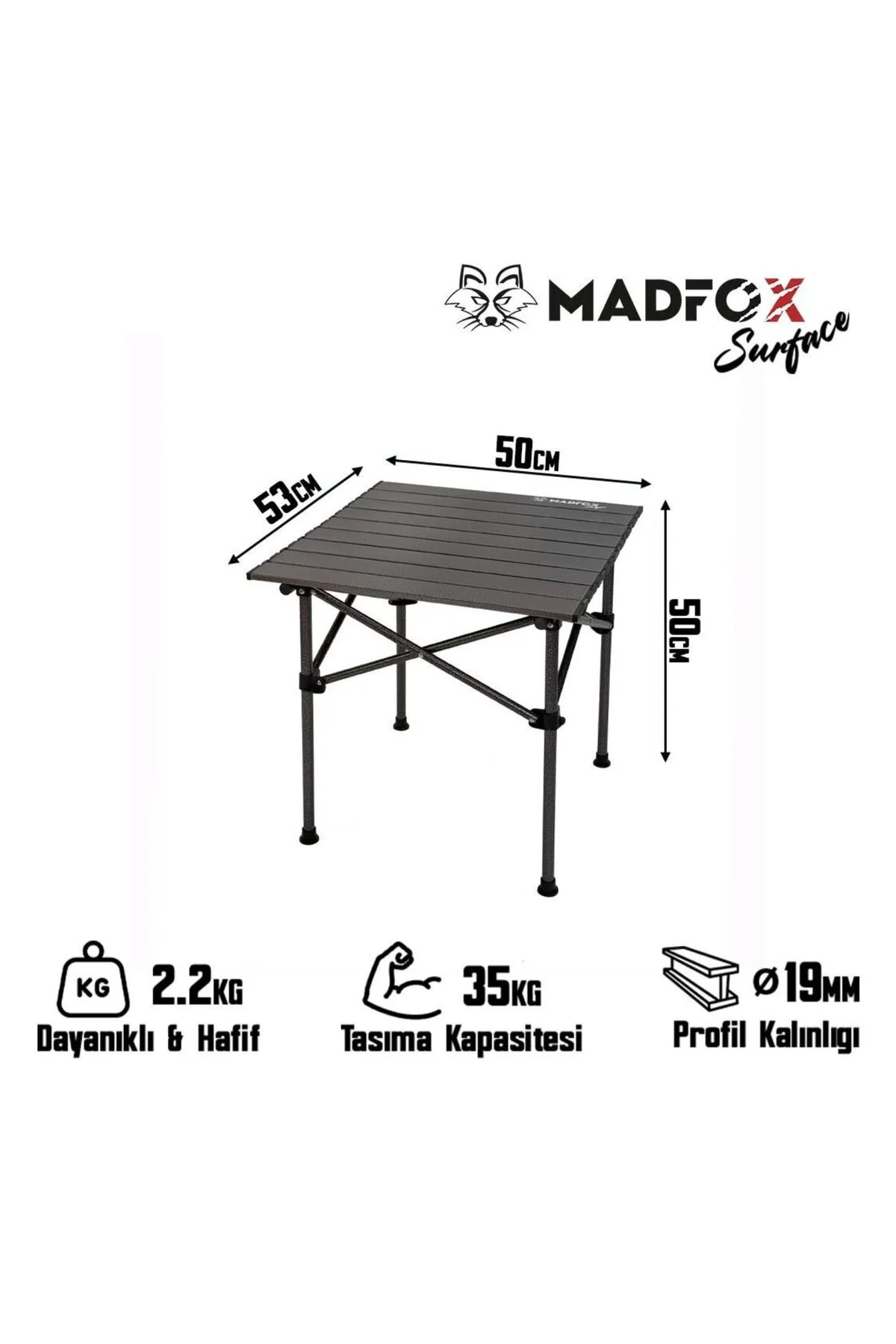 Katlanabilir Alüminyum Kamp Masası - Akordion - Madfox Surface - 