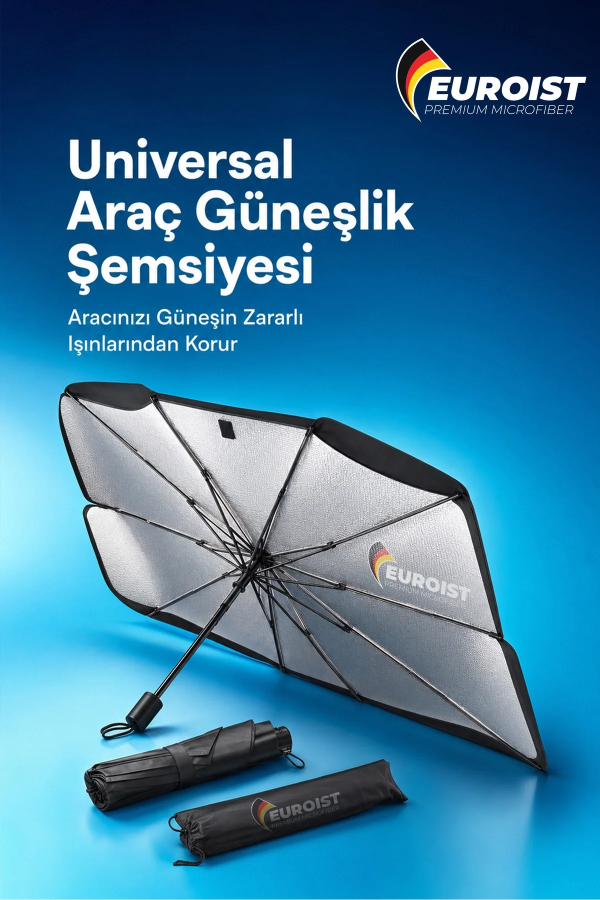 Katlanabilir Araba Ön Cam Güneşlik Şemsiye 140x79 cm UV Koruyucu Oto Gölgelik 1 Adet