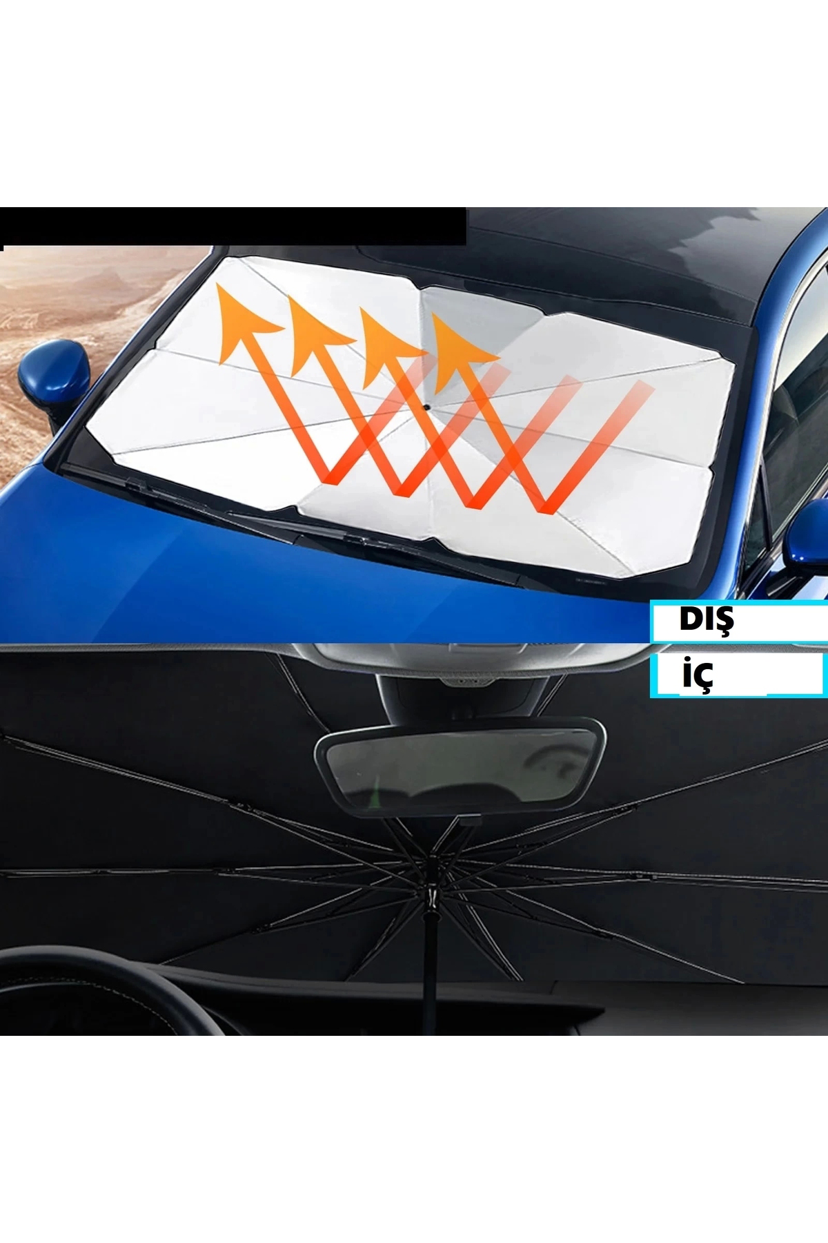 Astra Market Katlanabilir Araç Ön Camı Güneş Koruyucu Gölge Şemsiye Araba Şems