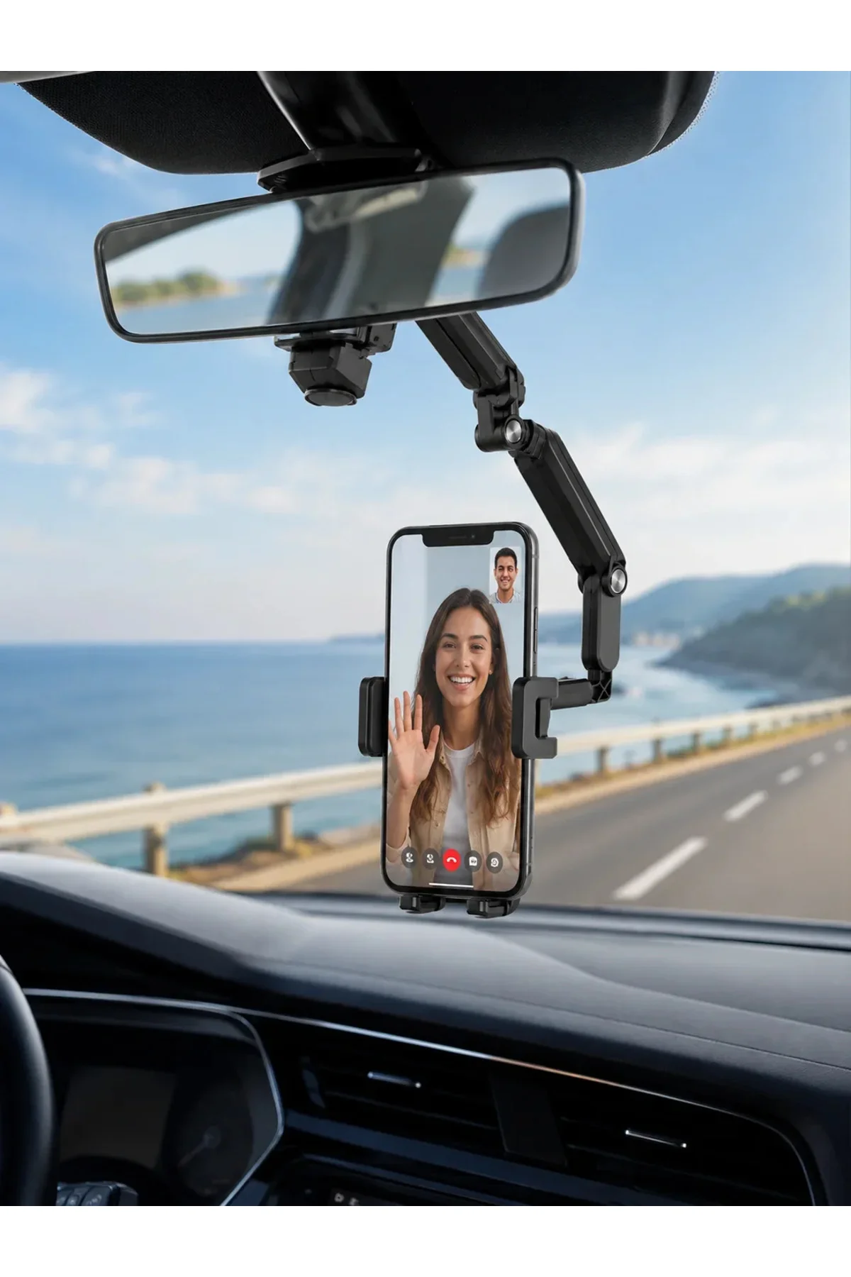 Katlanabilir Araç Telefon Tutucu Dikiz Aynasına Monte Telefon Standı