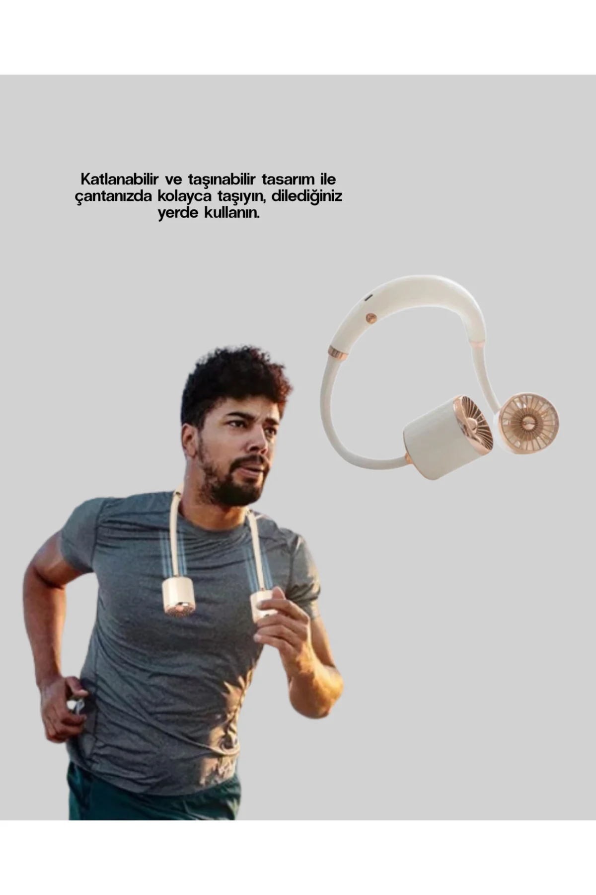 Katlanabilir Asılabilir Mini Fan USB Şarjlı 3 Kademeli Sessiz