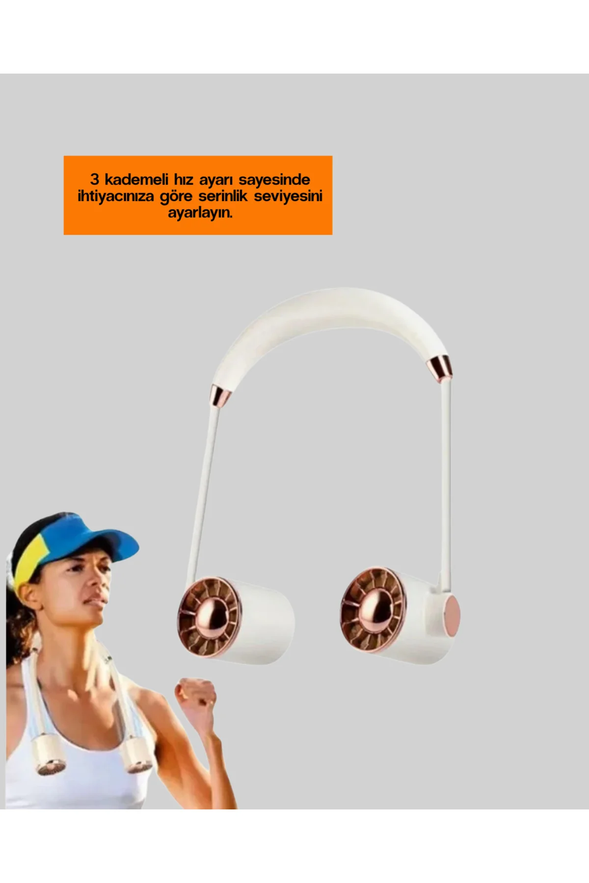 Katlanabilir Asılabilir Mini Fan USB Şarjlı 3 Kademeli Sessiz