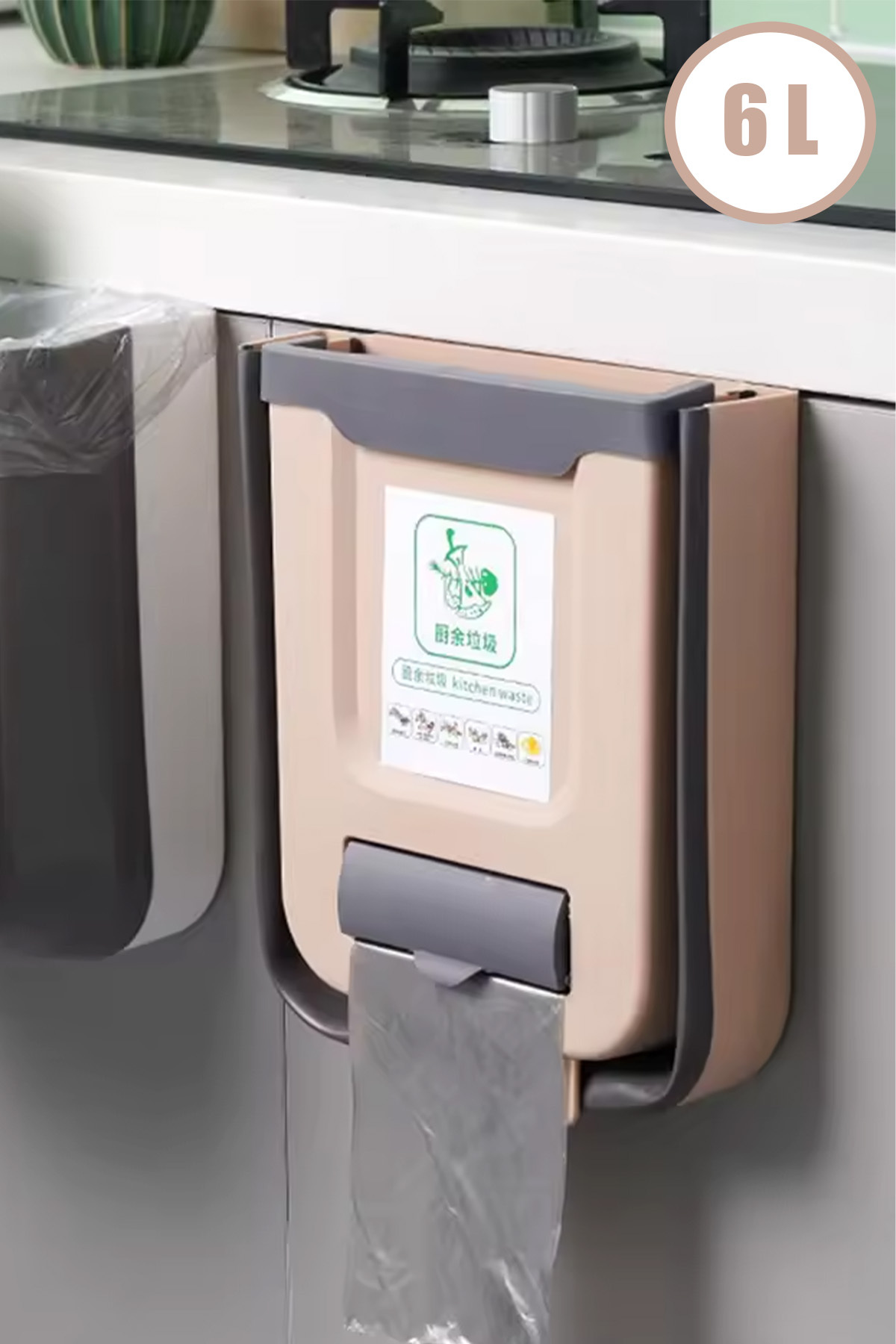 Katlanabilir Askılı 6 Litre Çöp Kovası