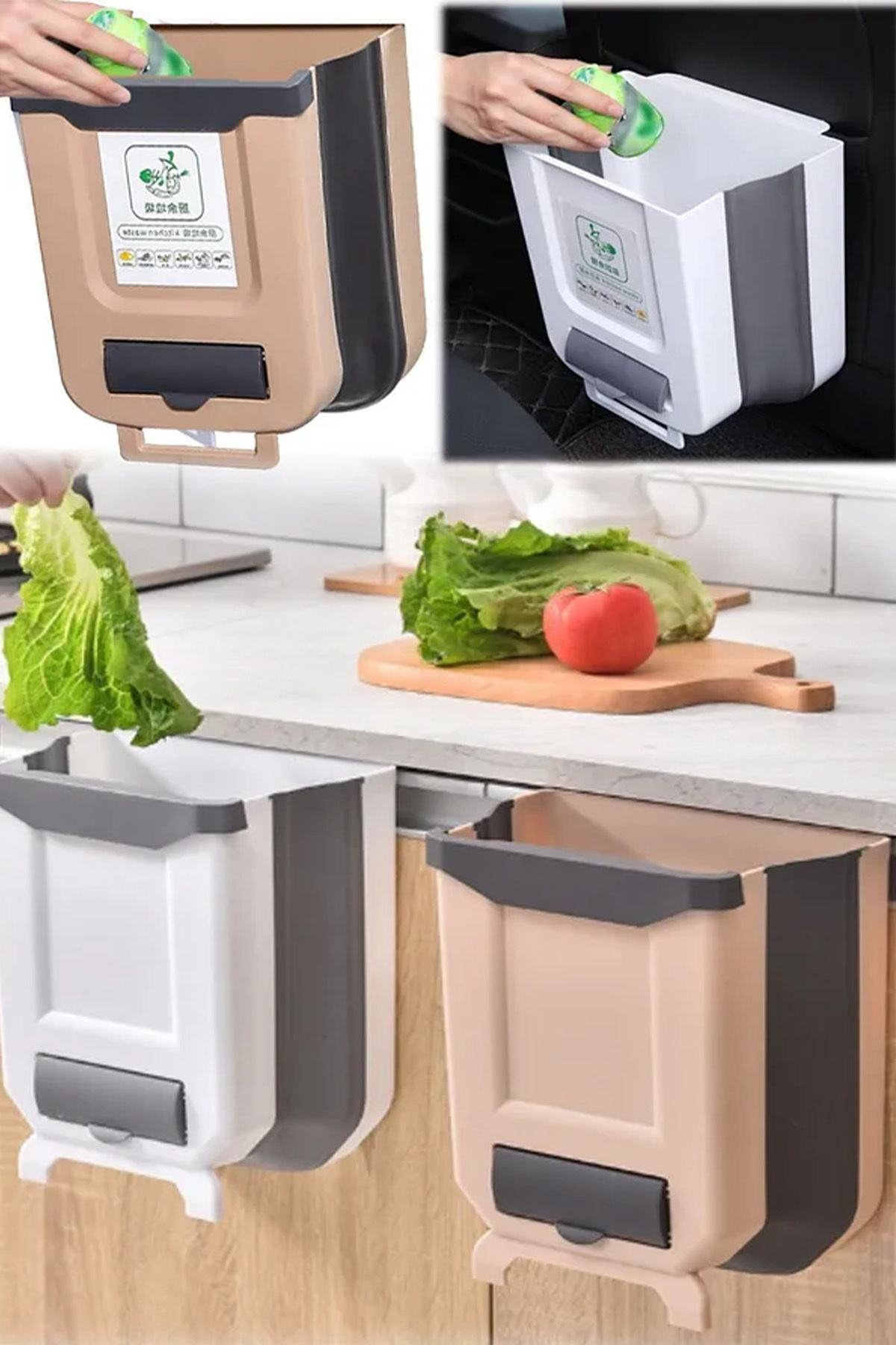 Katlanabilir Askılı 6 Litre Çöp Kovası