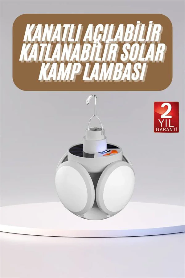 Katlanabilir Askılı Kamp Lambası 5 Kanatlı Pratik Güneş Enerjili Katlanabilir Askılı Kamp Lambası 5 Kanatlı Pratik Güneş Enerjili