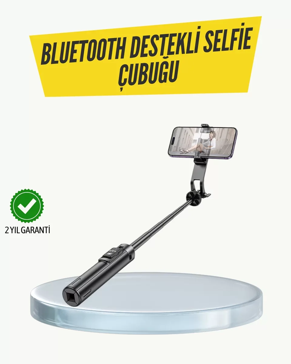 Katlanabilir Bluetooth Selfie Çubuğu – 130cm LED Uzaktan Kumandalı (Profesyonel & Seyahat İçin)