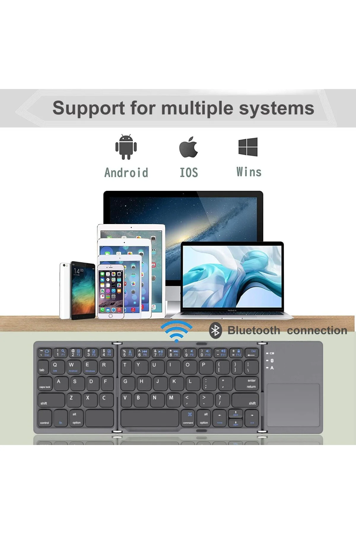 Katlanabilir Bluetooth Klavye, Rock & Rown Cep Boyutunda Taşınabi