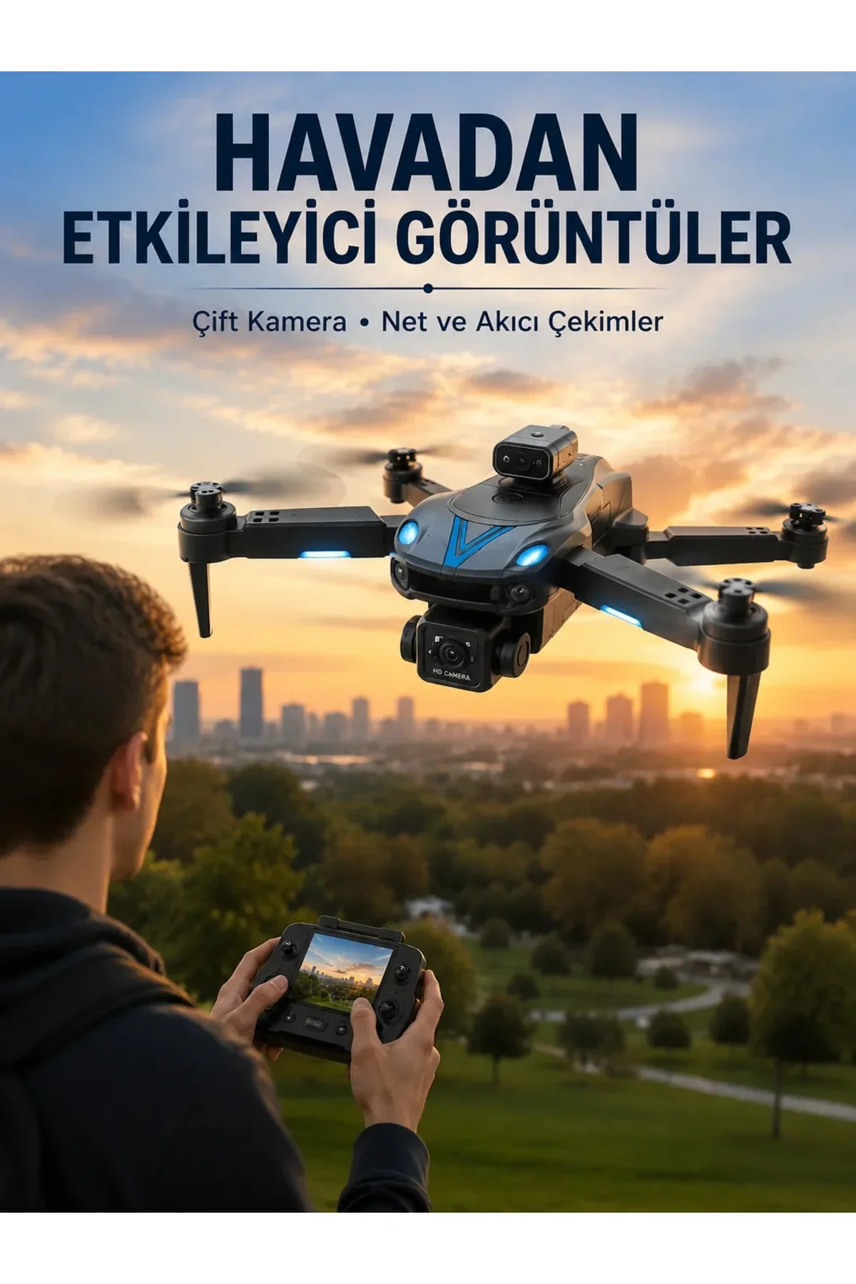 Katlanabilir Çift Kameralı Drone Uzaktan Kumandalı Hava Aracı Katlanabilir Çift Kameralı Drone Uzaktan Kumandalı Hava Aracı