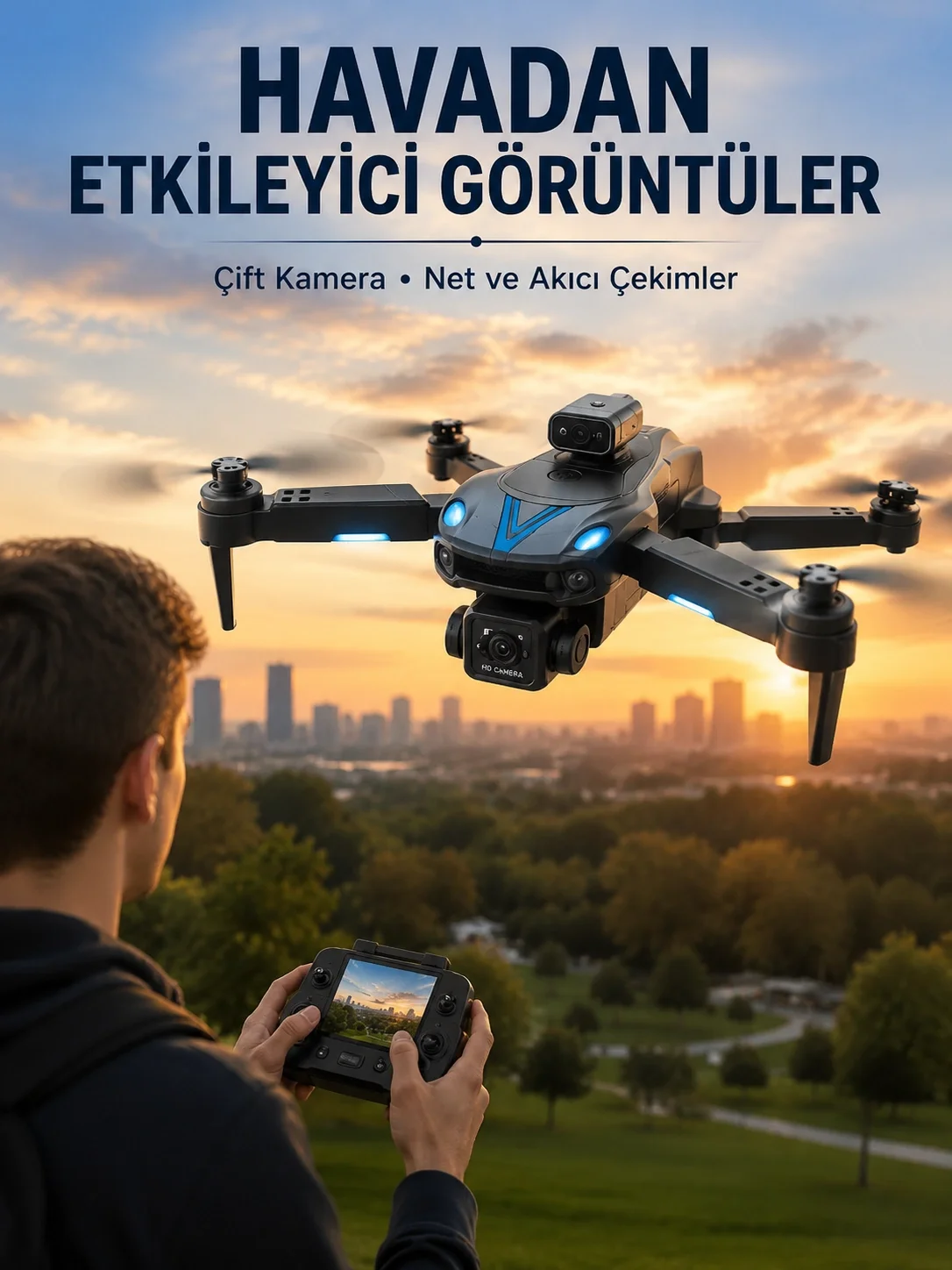 Katlanabilir Çift Kameralı Drone Uzaktan Kumandalı Hava Aracı Fiyatı, Yorumları ve Özellikleri