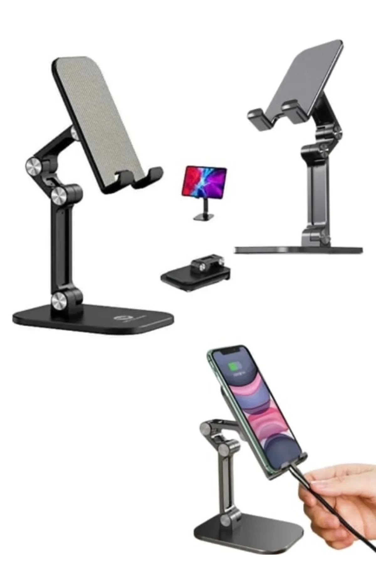 Katlanabilir Dönebilir Taşınabilir Masaüstü Telefon ve Tablet Tut