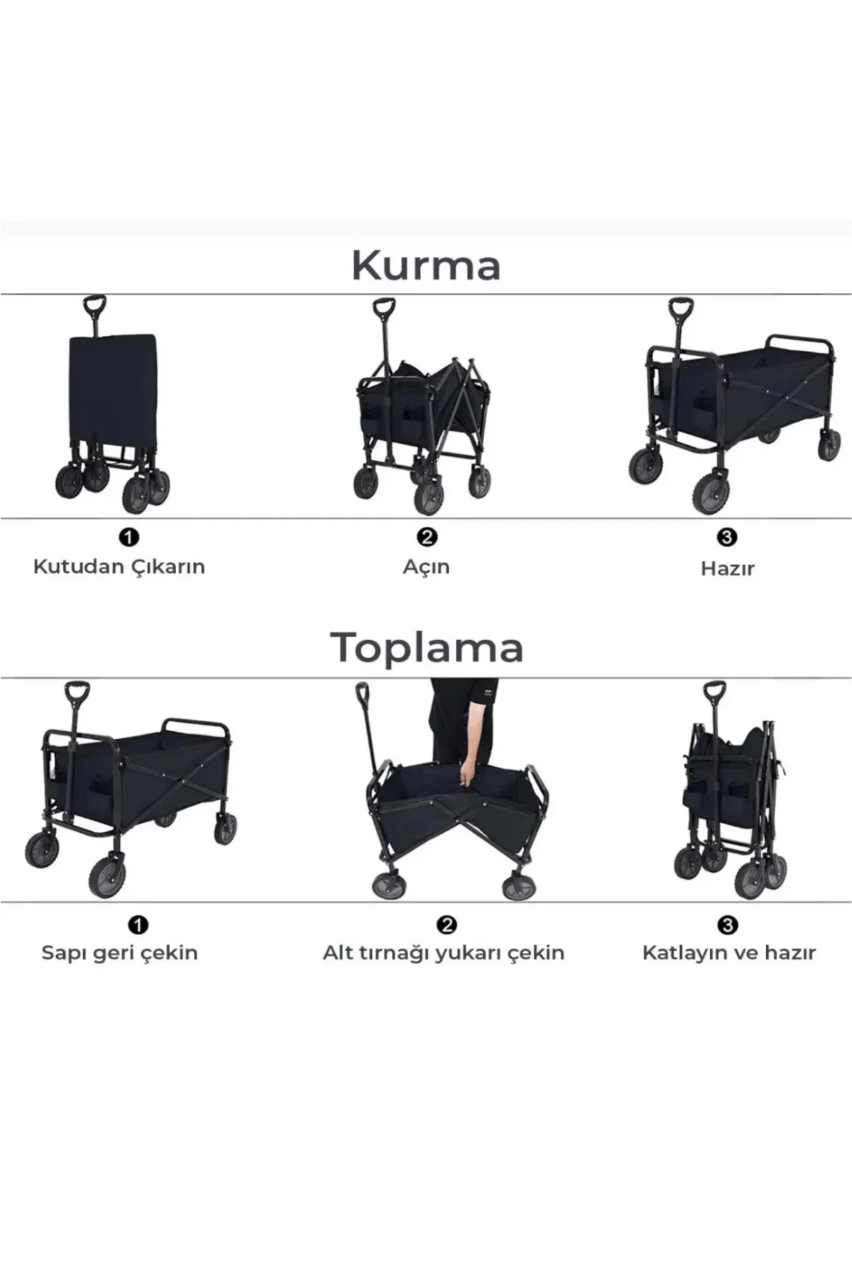 Katlanabilir Eşya Taşıma Arabası Kamp Plaj ve Bahçe Kullanımına Uygun Katlanabilir Eşya Taşıma Arabası Kamp Plaj ve Bahçe Kullanımına Uygun