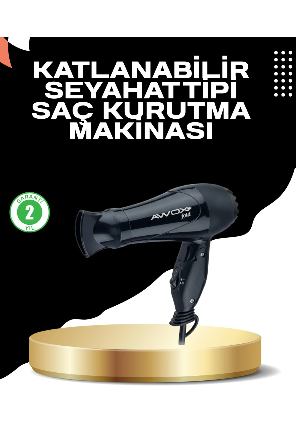 Katlanabilir Fön Makinesi Çift Isı ve Hız Ayarlı