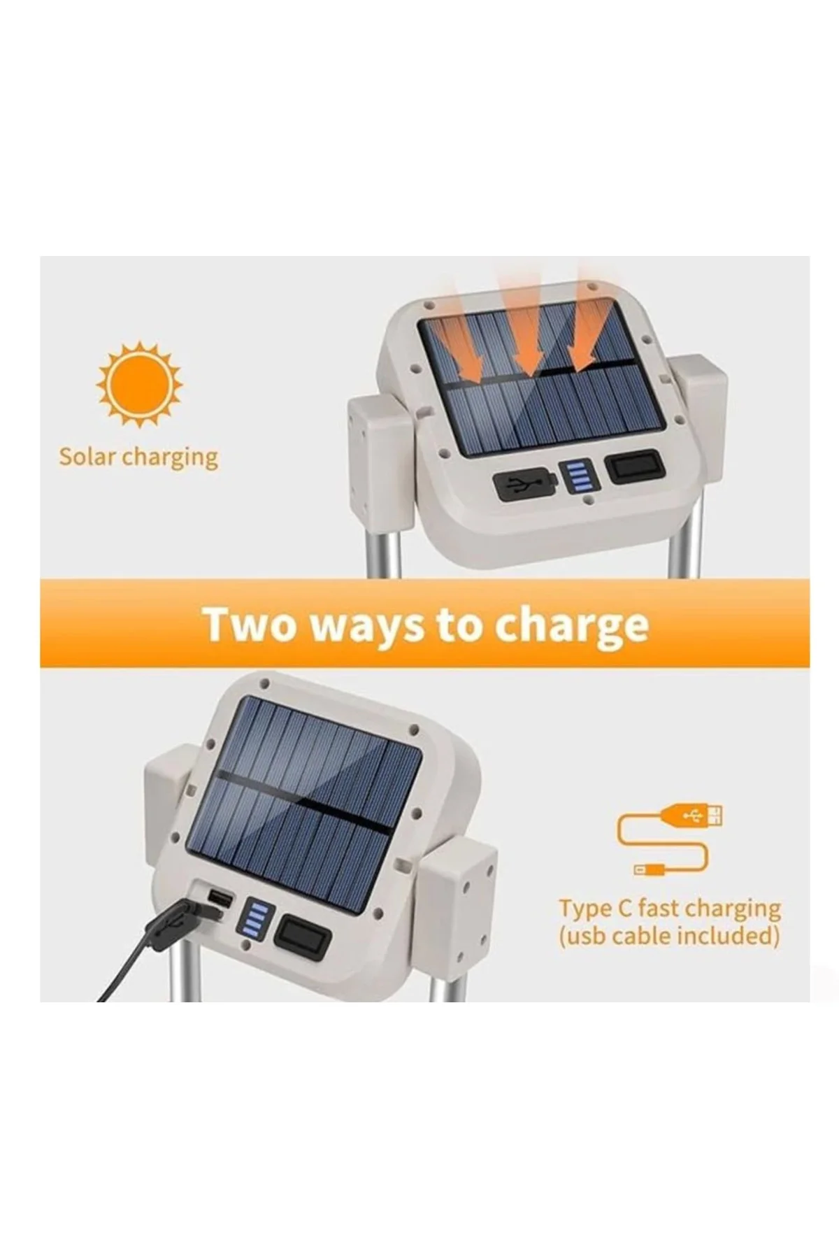 Katlanabilir Kamp Lambası Çok İşlevli Ultra Güçlü 4 Modlu Aydınla