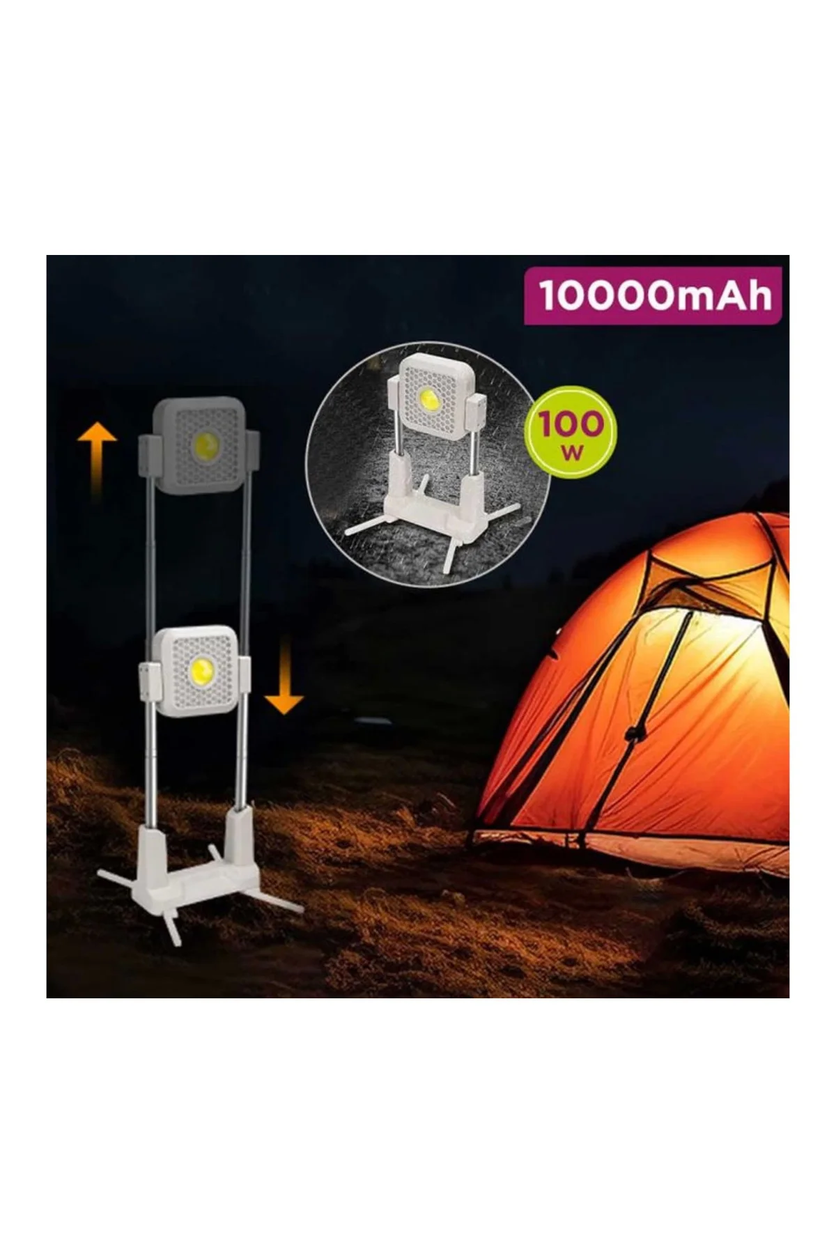 Katlanabilir Kamp Lambası Çok İşlevli Ultra Güçlü 4 Modlu Aydınla