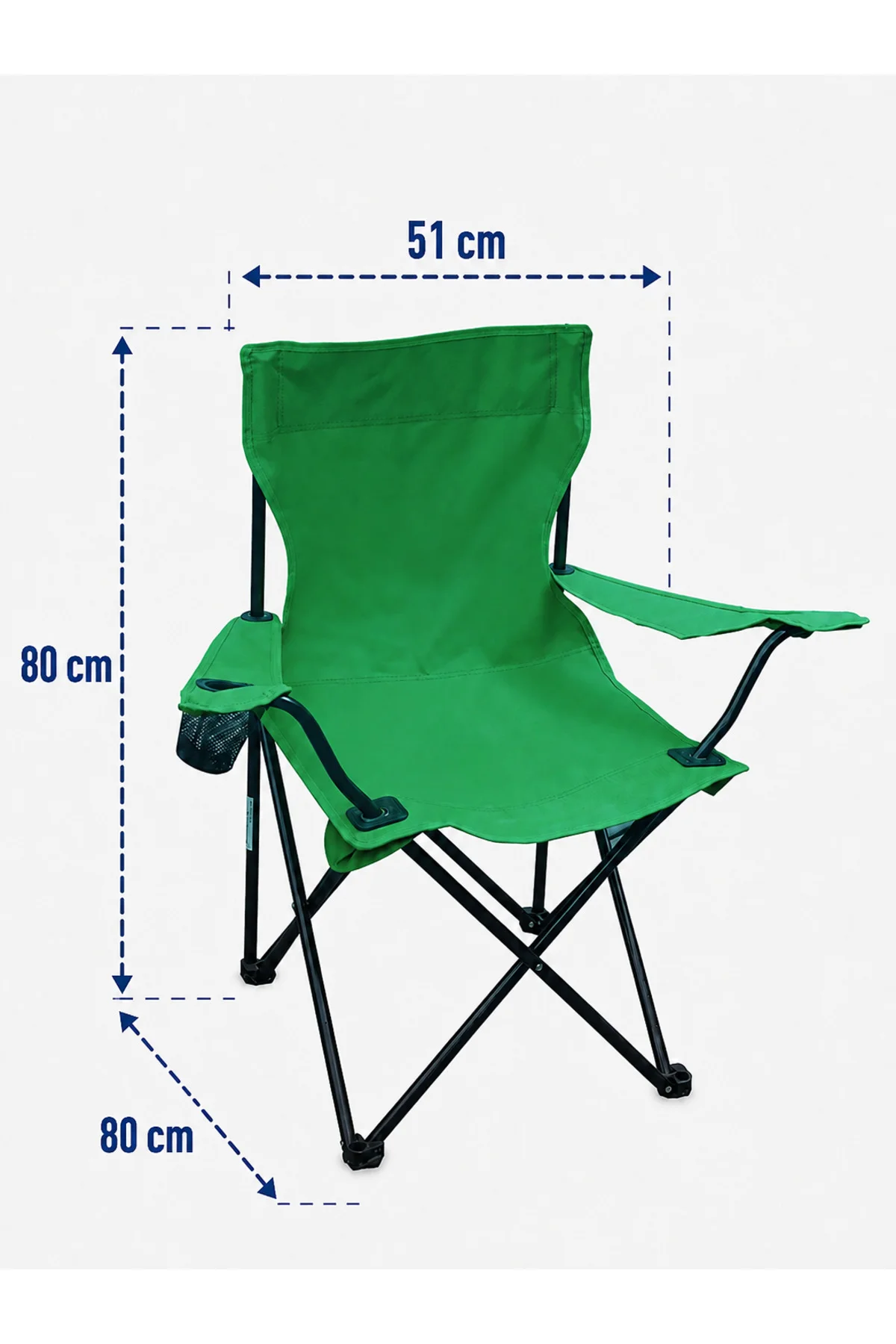 Katlanabilir Kamp Sandalyesi 80x80x51 cm - Görsel 2