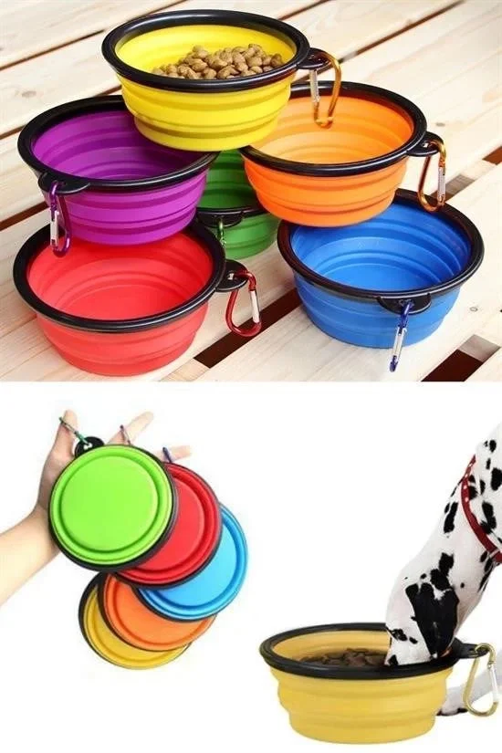 Katlanabilir Kedi Köpek Mama ve Su Kabı Köpek Oyuncağı