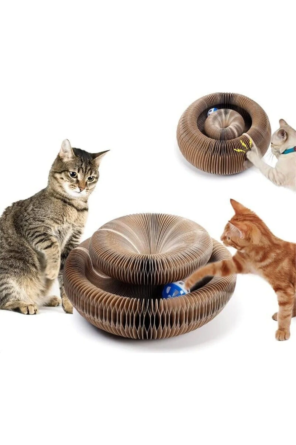 Katlanabilir Kedi Tırmalama Oyuncağı – 1 Adet Catnipli Akordeon T