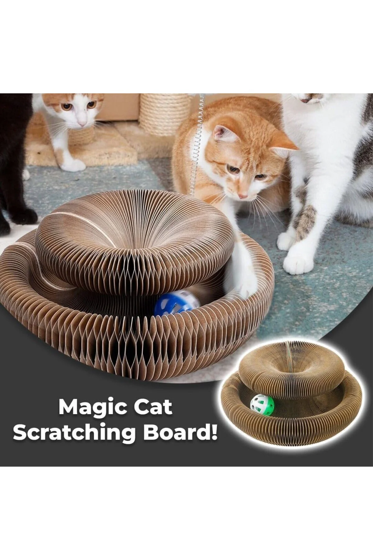 Katlanabilir Kedi Tırmalama Oyuncağı – 1 Adet Catnipli Akordeon T