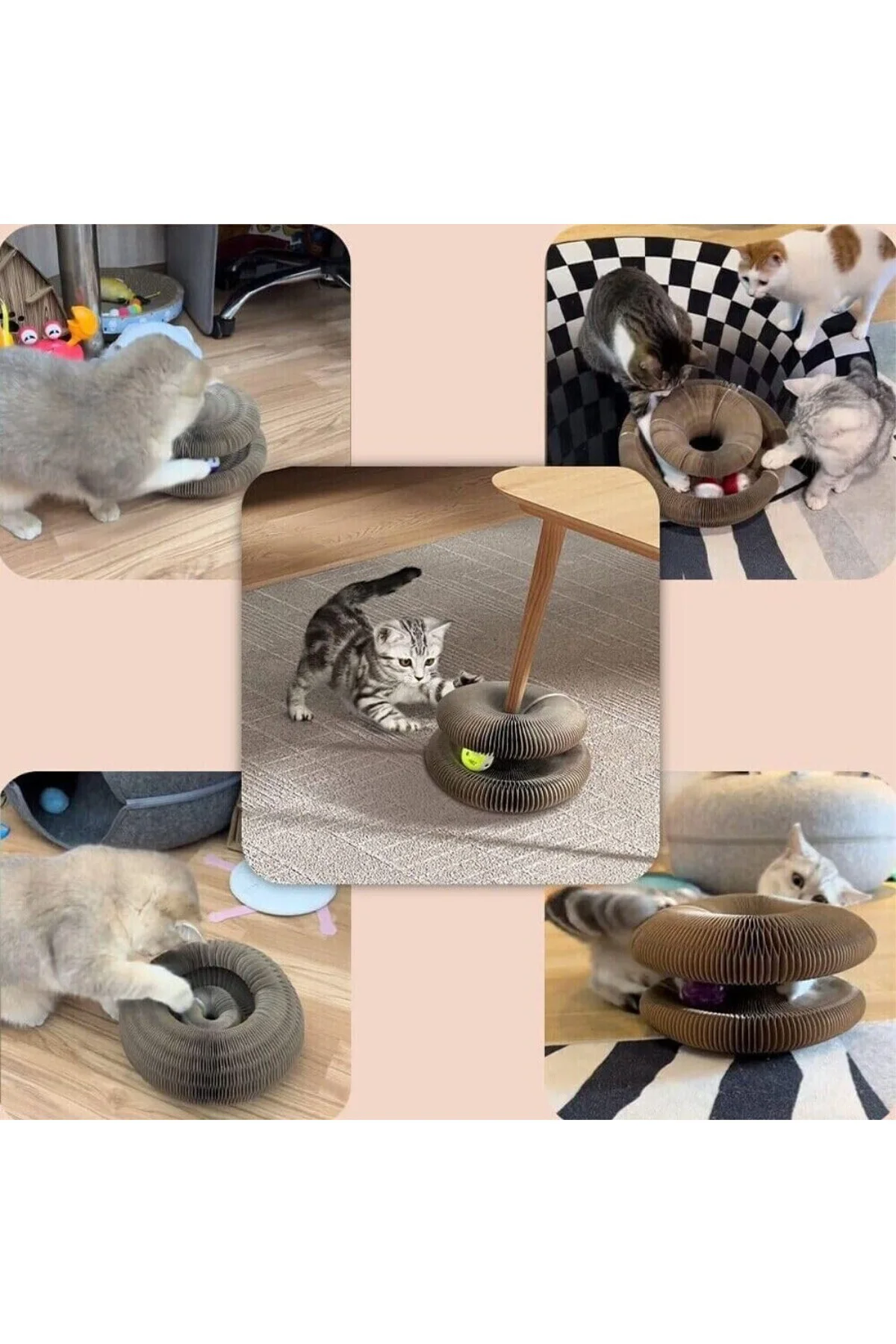 Katlanabilir Kedi Tırmalama Oyuncağı – 1 Adet Catnipli Akordeon T