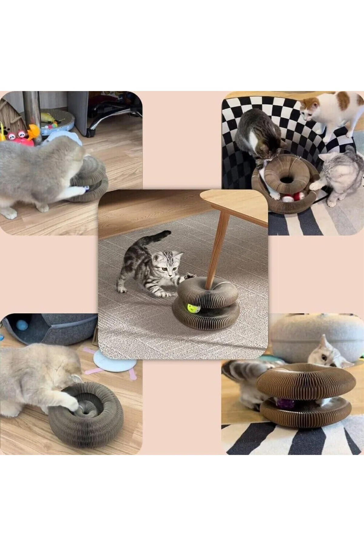 Katlanabilir Kedi Tırmalama Oyuncağı – 1 Adet Catnipli Akordeon T