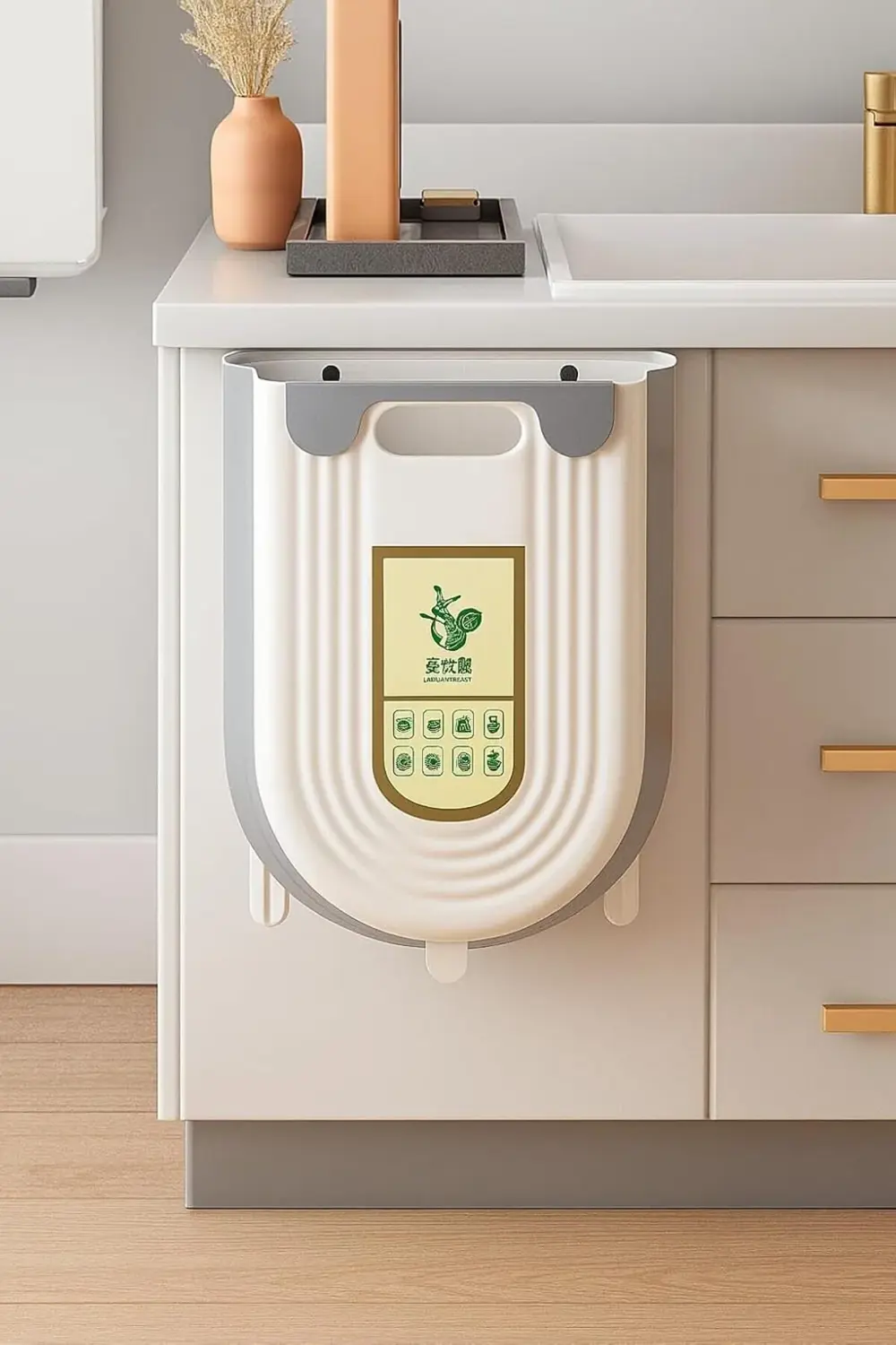 Katlanabilir Körüklü Mutfak Dolap İçi Çöp Kovası – 20kg Taşıma Ka