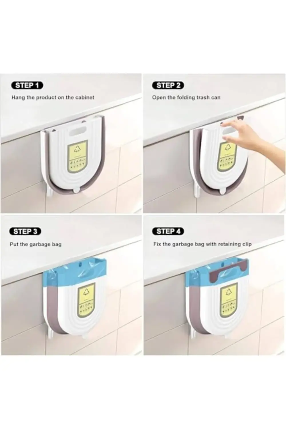 Katlanabilir Körüklü Mutfak Dolap İçi Çöp Kovası – 20kg Taşıma Ka