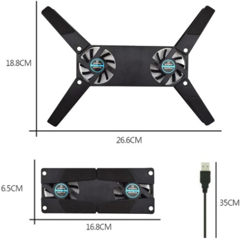 Katlanabilir Laptop Soğutucu Taşınabilir 60mm Fanlı Hızlı Soğutma
