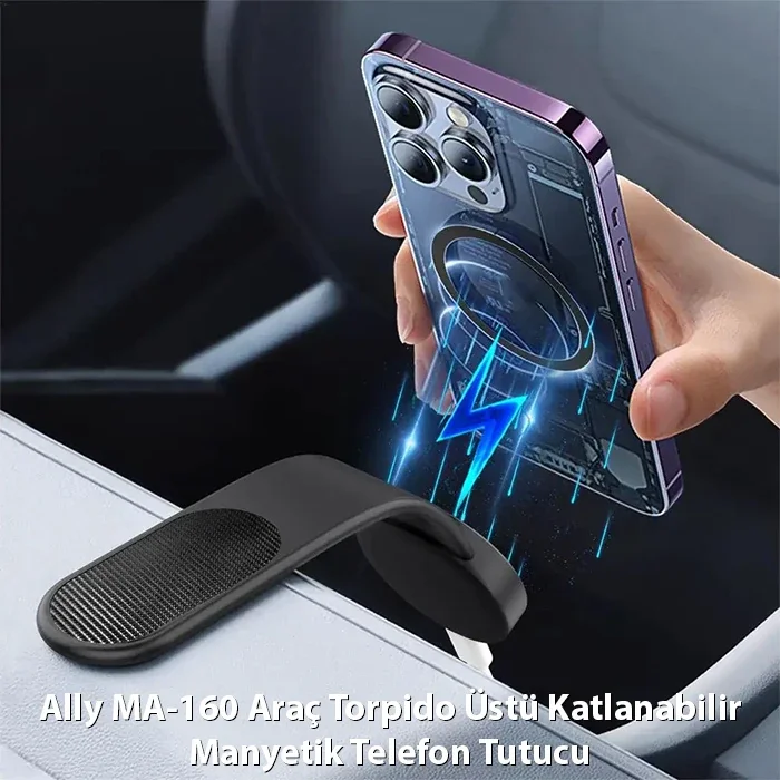 Katlanabilir Manyetik Araç Telefon Tutucu - Torpido Üstü Monte Edilebilir