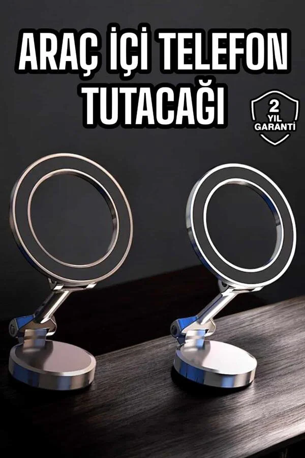 Katlanabilir Manyetik Araç İçi Telefon Tutucu - Magsafe Uyumlu ve Tüm Telefonlarla Çalışan