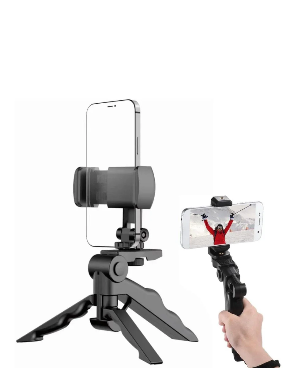 Katlanabilir Mini Tripod - 360 Derece Masaüstü Telefon Standı ve Videolu Çekim Çözümü