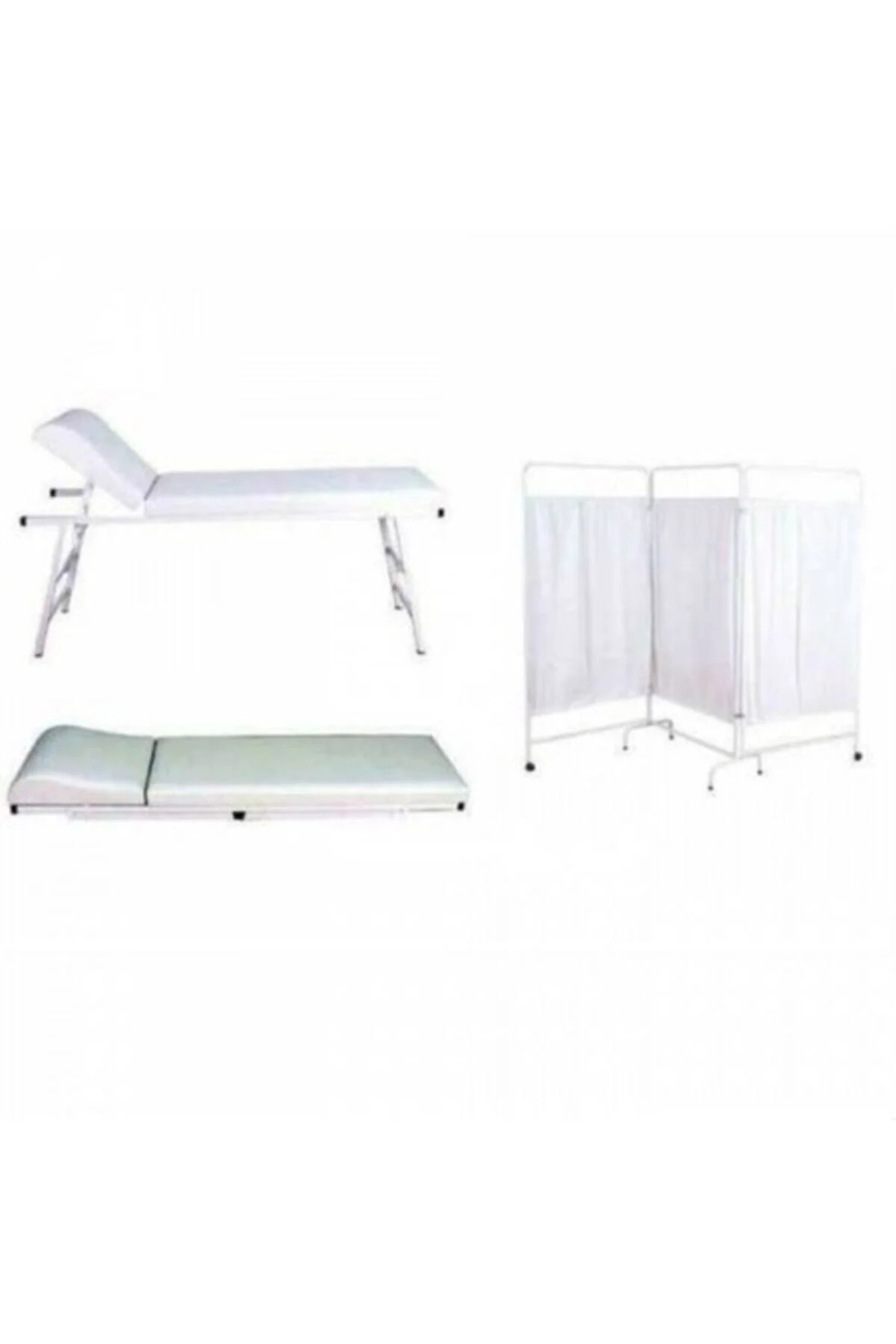 Katlanabilir Muayene Masası 3 Katlı Paravan Revir Katlanır Parava