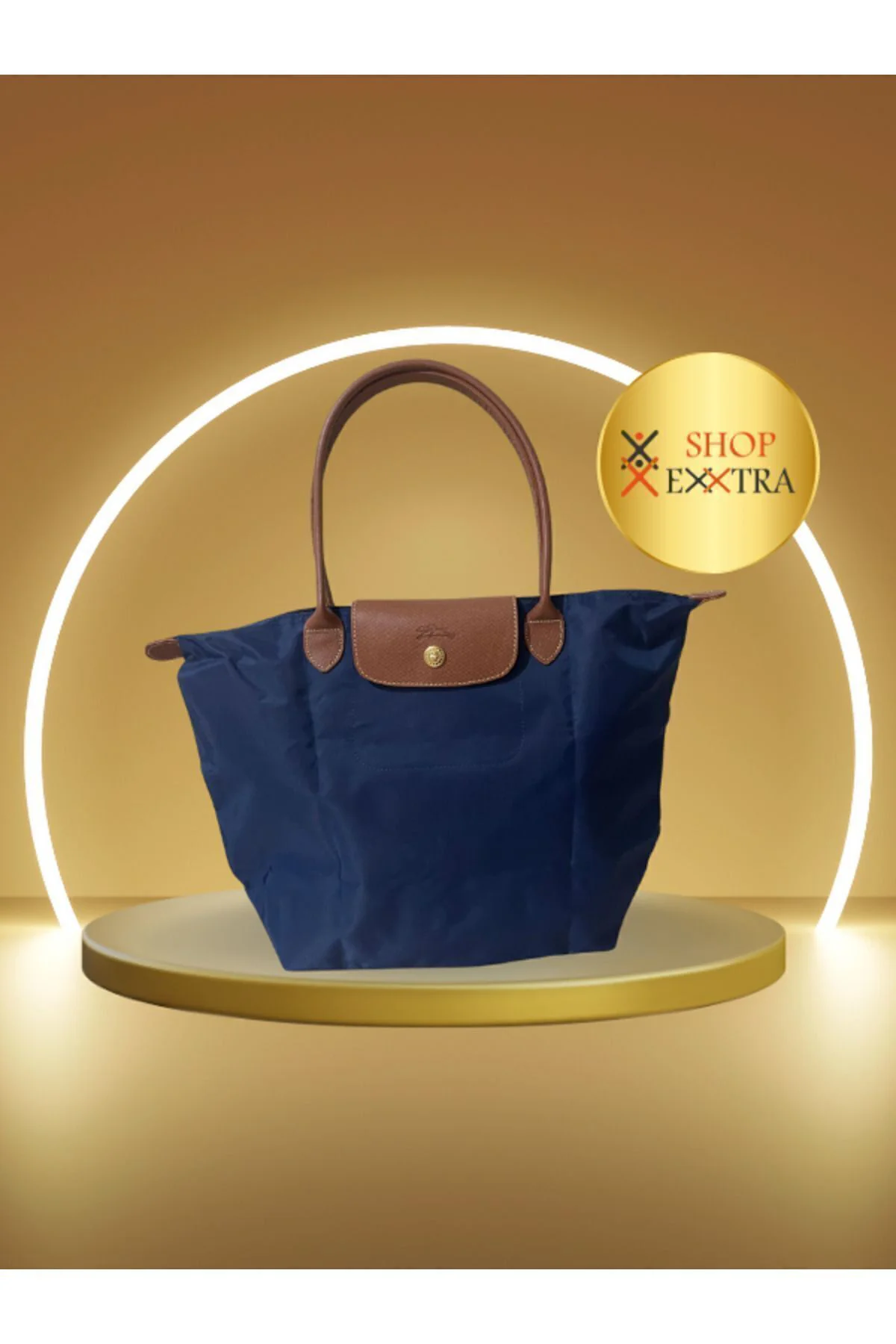 Katlanabilir Omuz Çantası - Lacivert-shopperbag