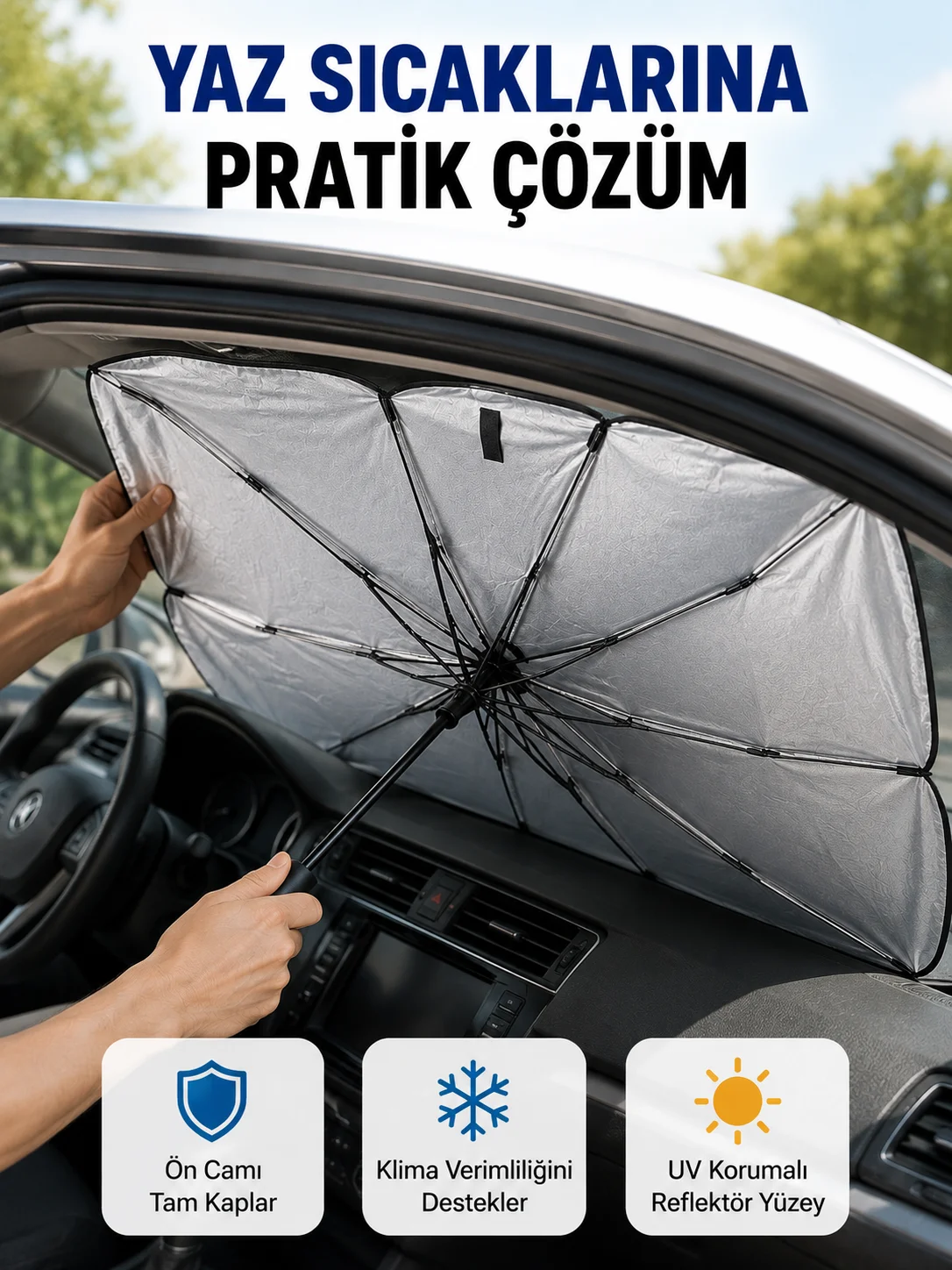Katlanabilir Oto Güneşlik – UV Koruma ve Isı Yalıtımı Yeni Nesil