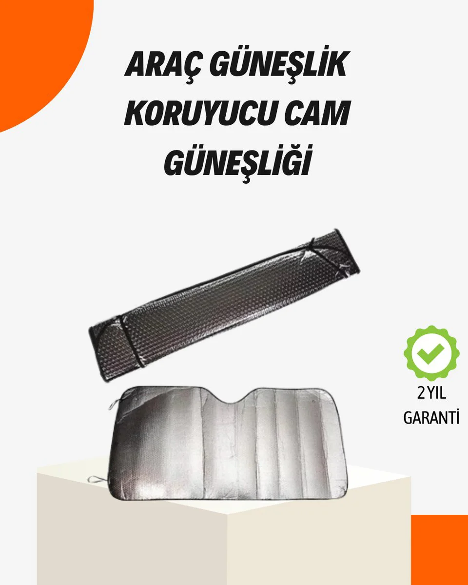 Katlanabilir Oto Güneşliği - Sünger İzolasyonlu Isı Yalıtım Kalkanı